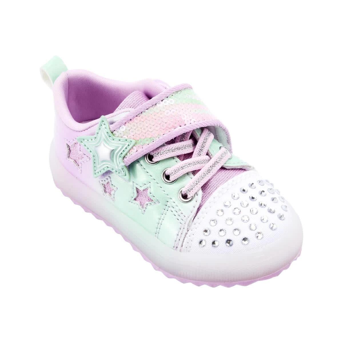 3 Baby Sneakers SOFT OMBRE GREEN PINK, 3 of 6