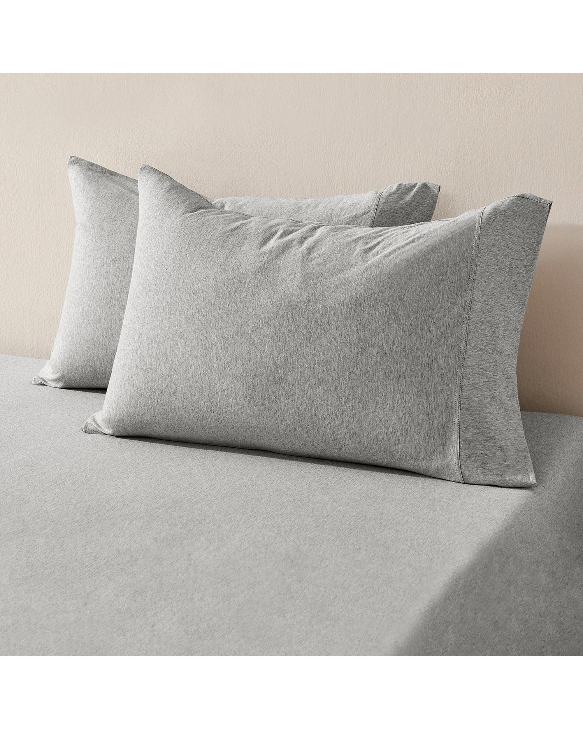 2 Dreamaker Jersey Luxe 100% Cotton Combo Fitted Sheet Set - King Bed - Silver Grey, 2 of 6