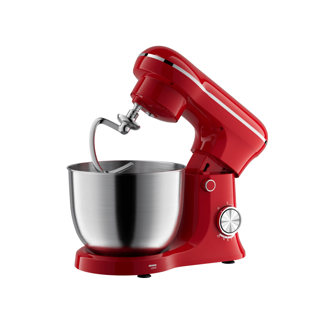 5 Healthy Choice Electric 400w Mix Master 5l Stand Mixer W/bowl/whisk/beater - Red, 5 of 6