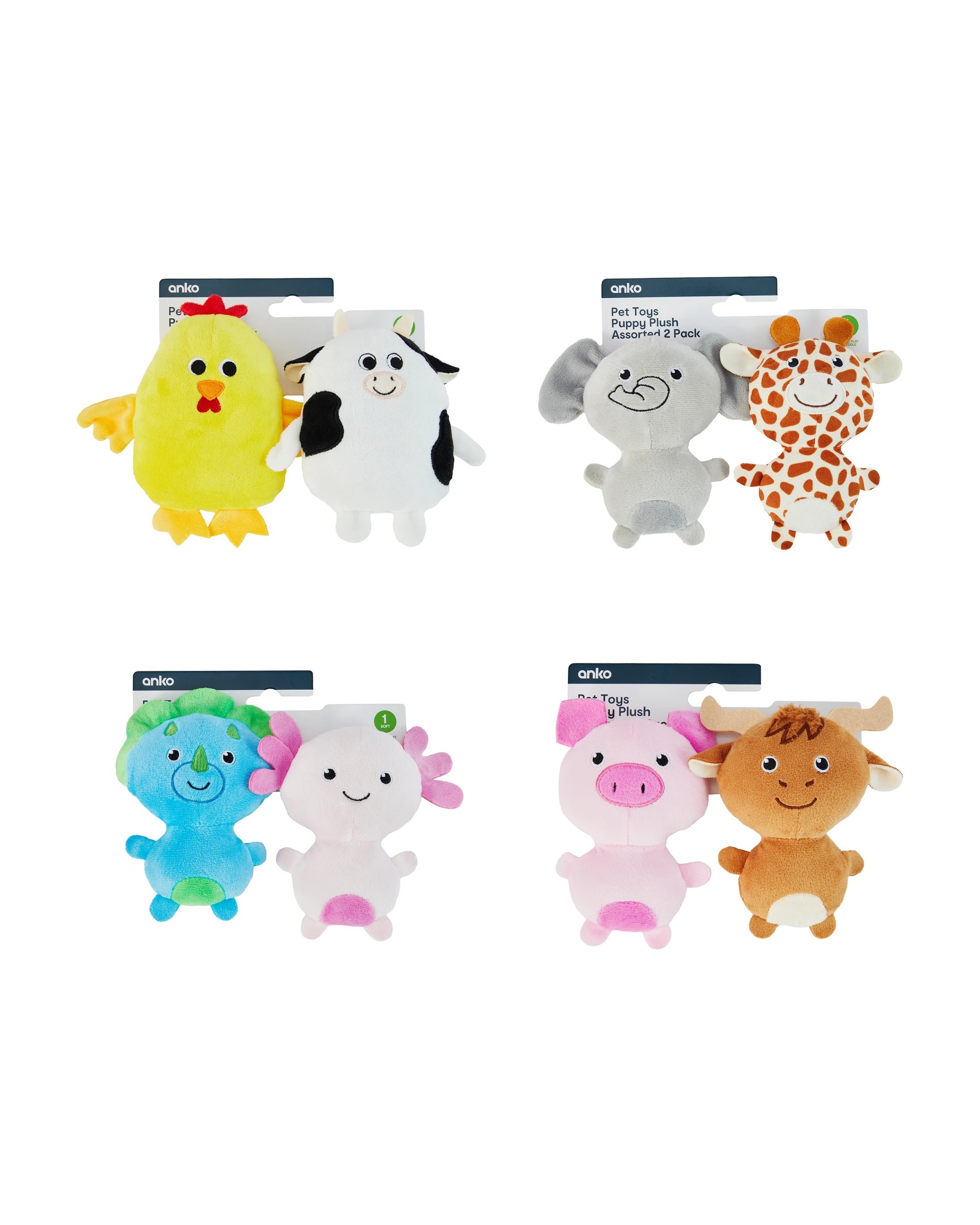 4 2 Pack Puppy Plush - Assorted, 4 of 4