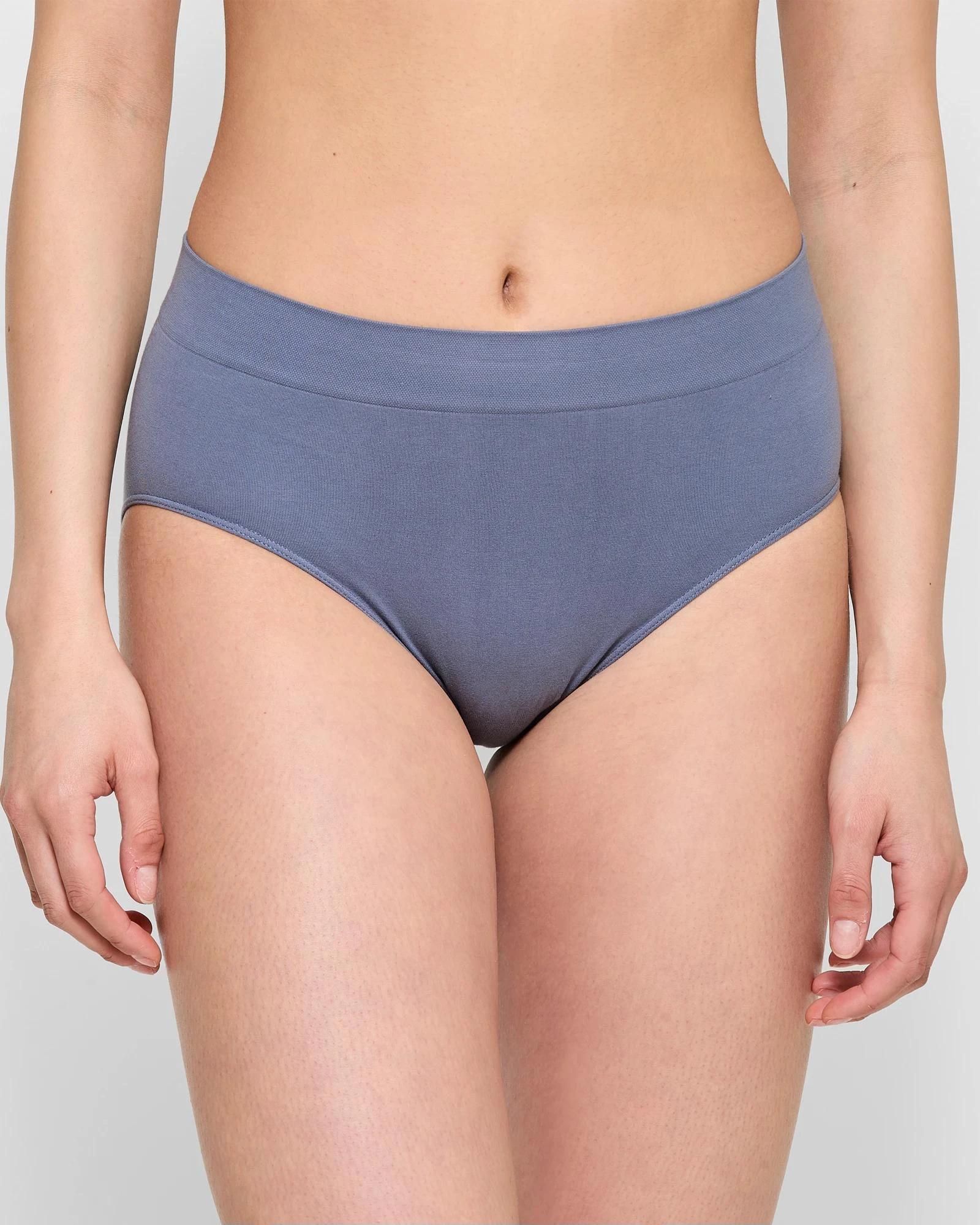 3 Target 2 Pack Cotton Seamfree Midi Briefs GREY MARLE/FOLK GREY, 3 of 4