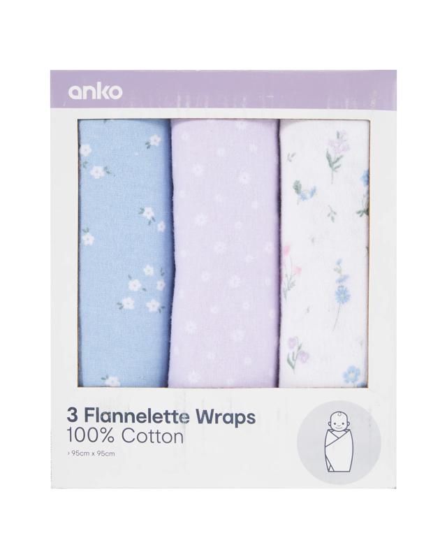3 Pack Cotton Flannelette W
