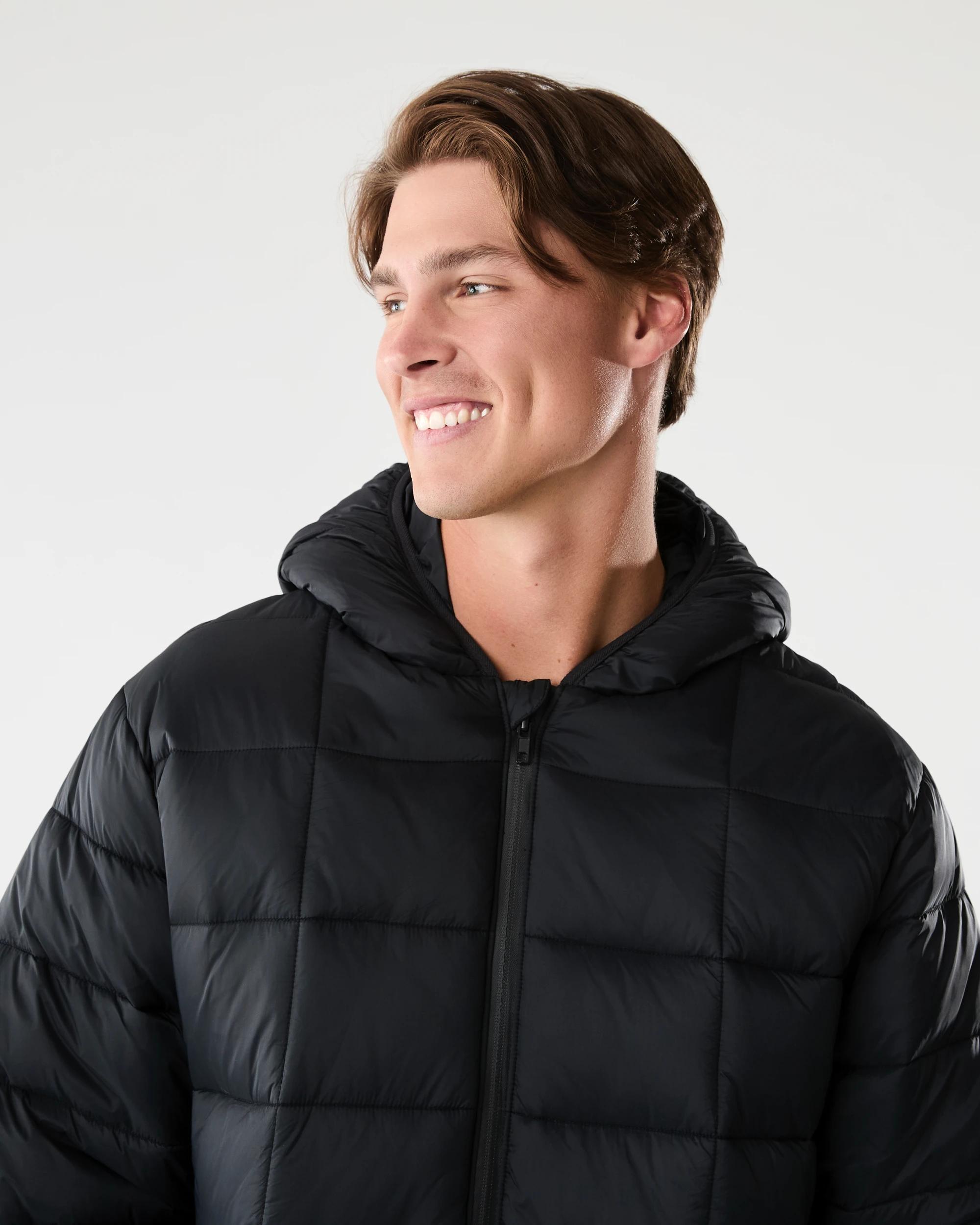 5 Active Mens Out Quilted Puffer Jacket Black, 5 of 7
