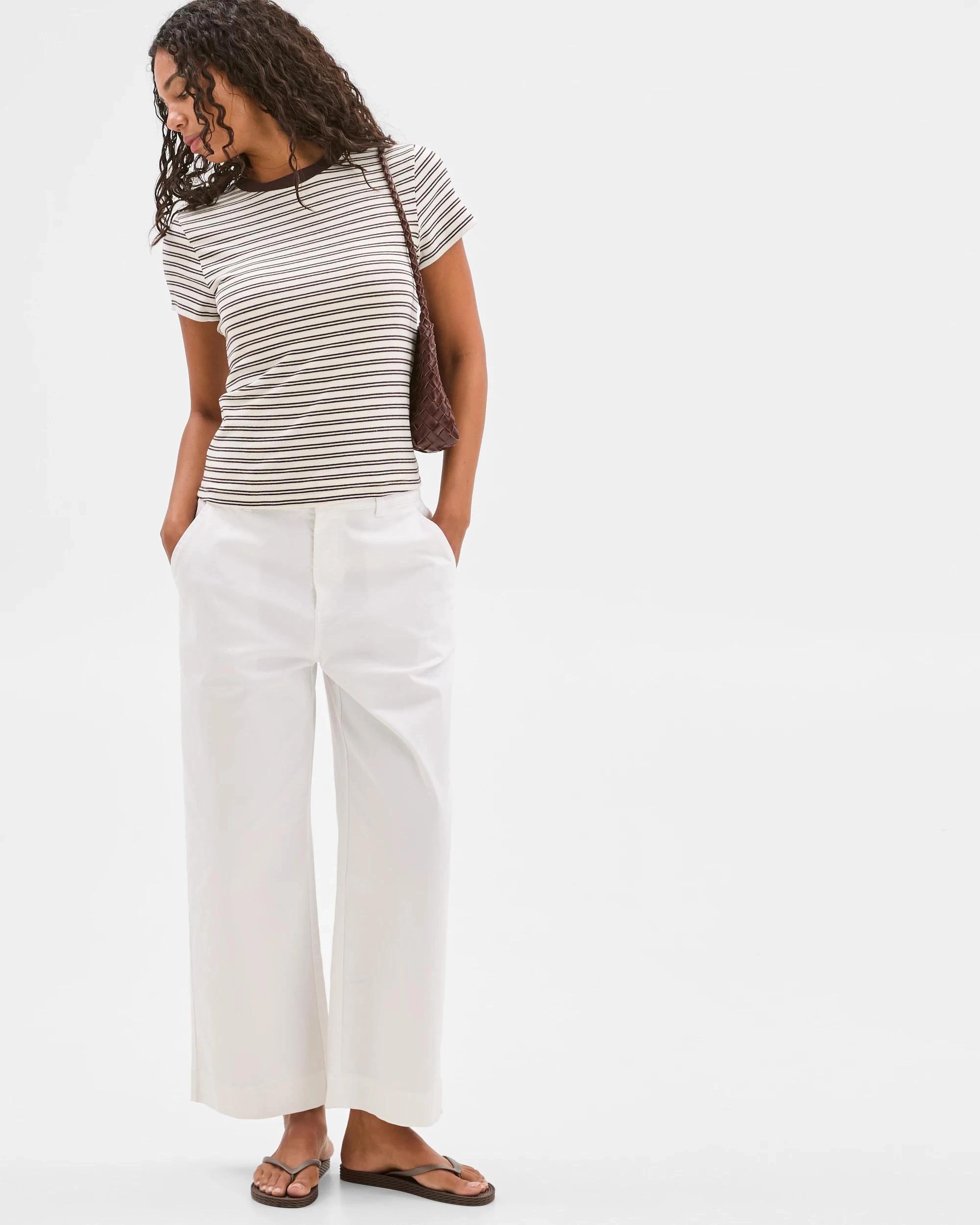 2 Target Australian Cotton Blend Stretch T-Shirt CLOUD DANCER/BRUNETTE STRIPE, 2 of 6