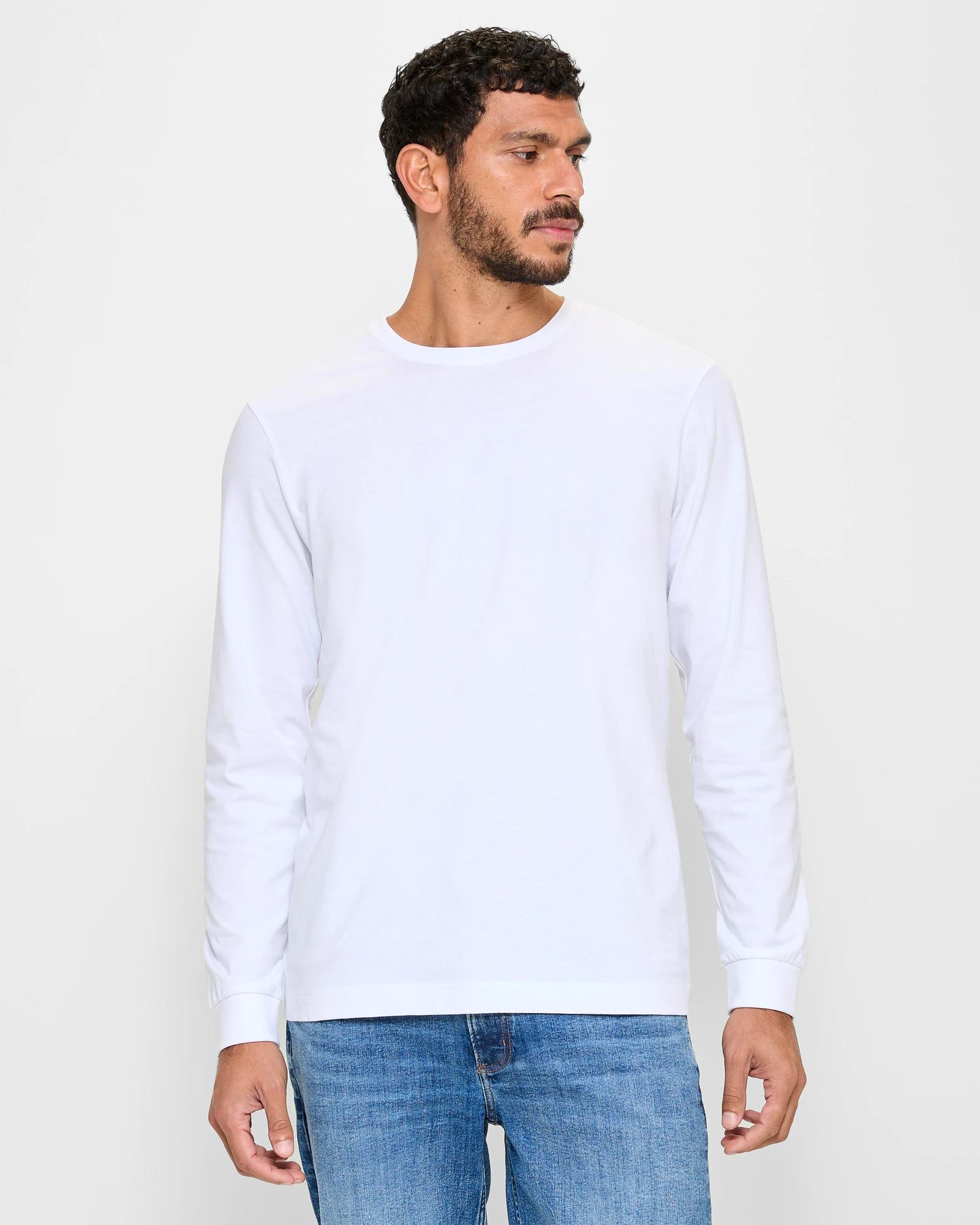 1 Target Australian Cotton Long Sleeve T-shirt WHITE, 1 of 5
