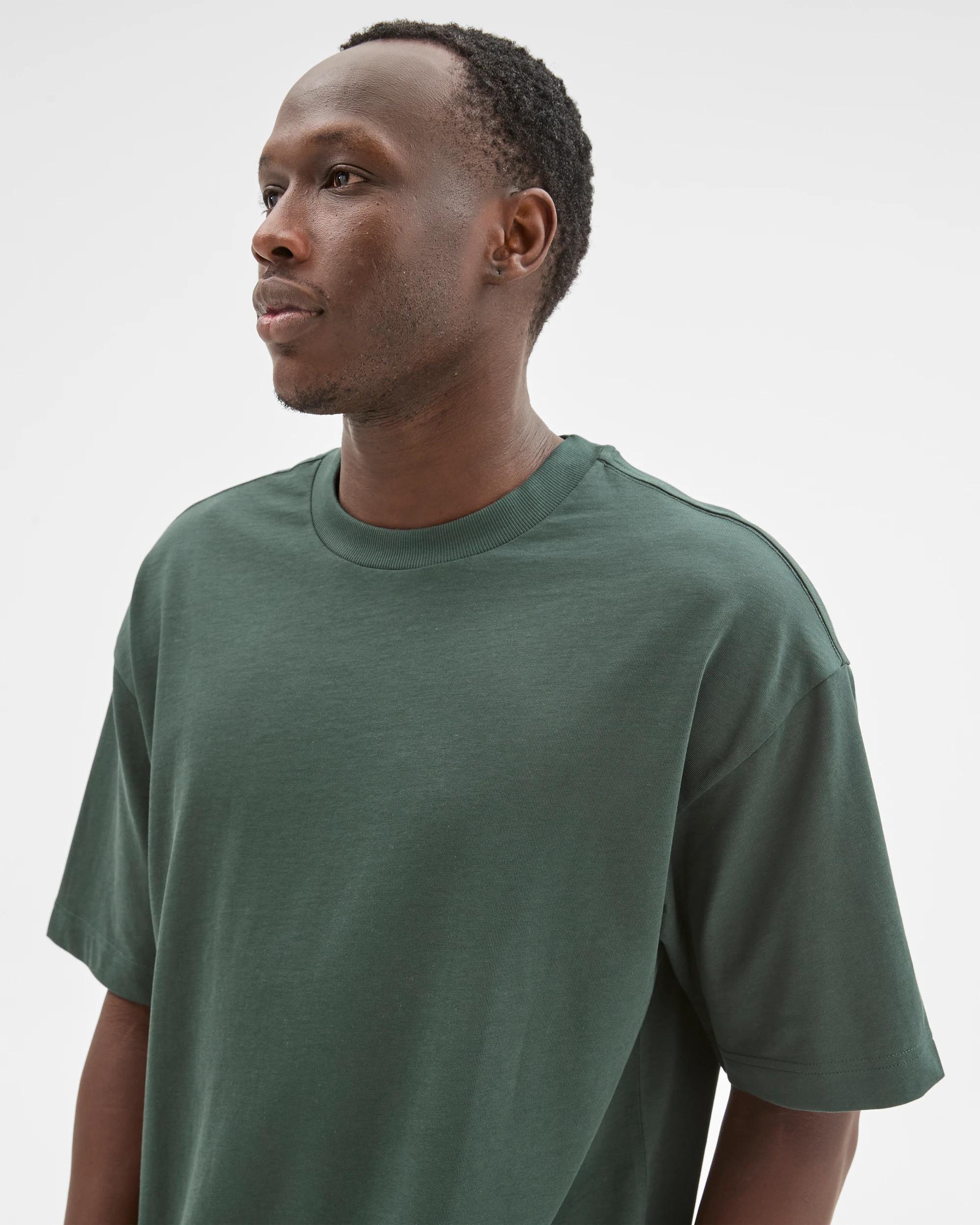 4 Commons Australian Cotton Oversized Heavy Core T-Shirt DARK GREEN, 4 of 6