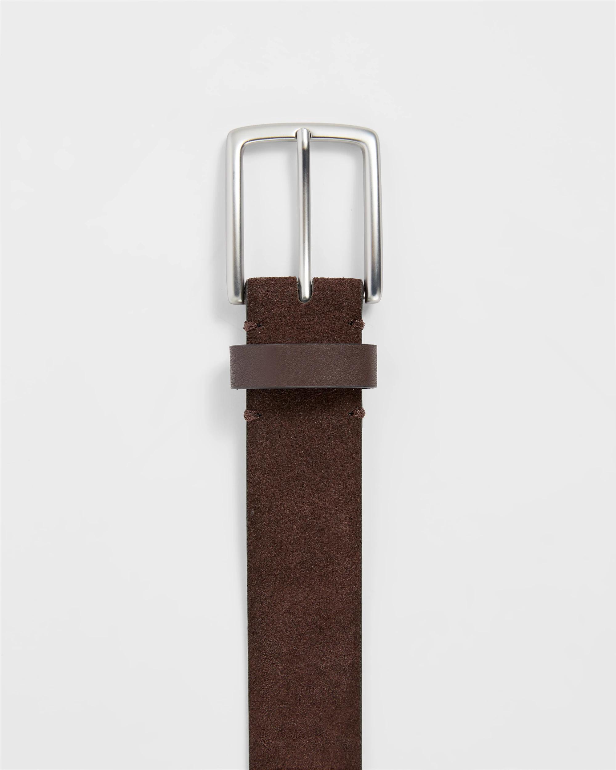 3 Target Man Premium Suede Leather Belt CHOCOLATE, 3 of 3