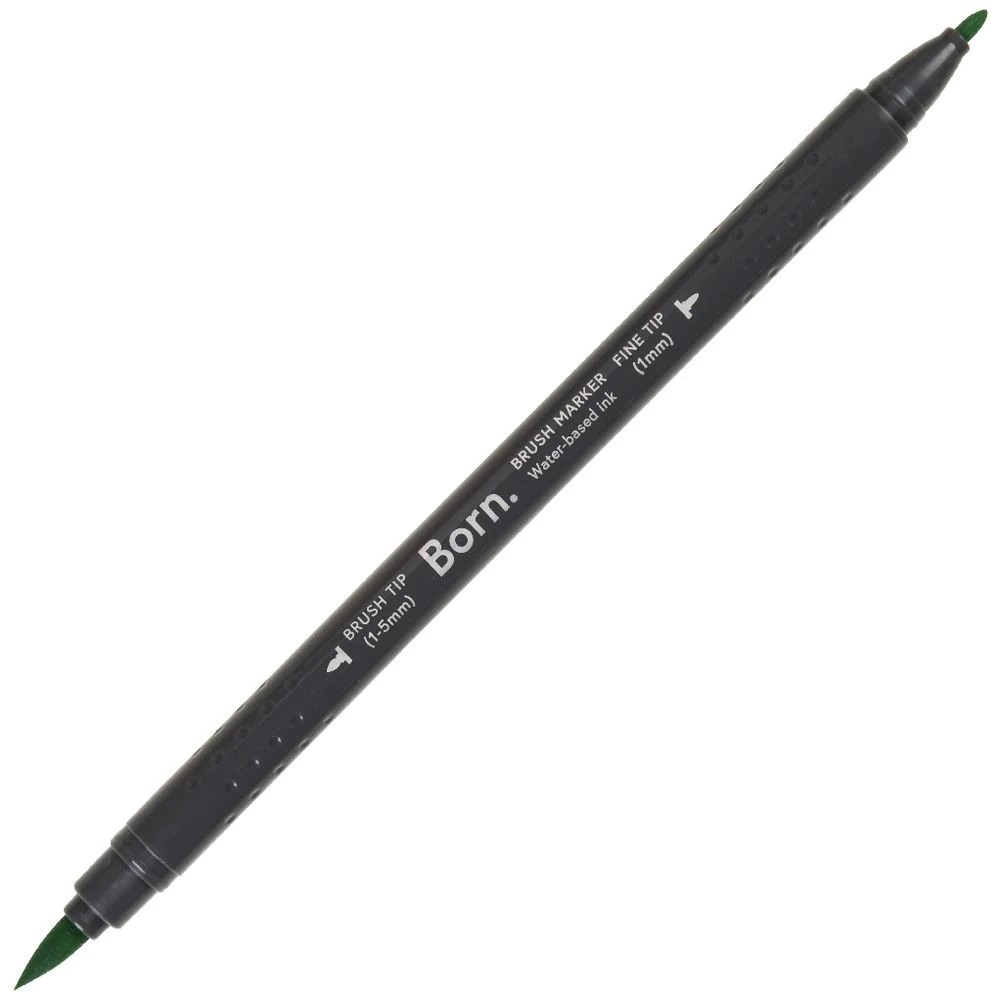 4 Born Professional Brush Dual-Tip Marker Grass Green 195, 4 of 4