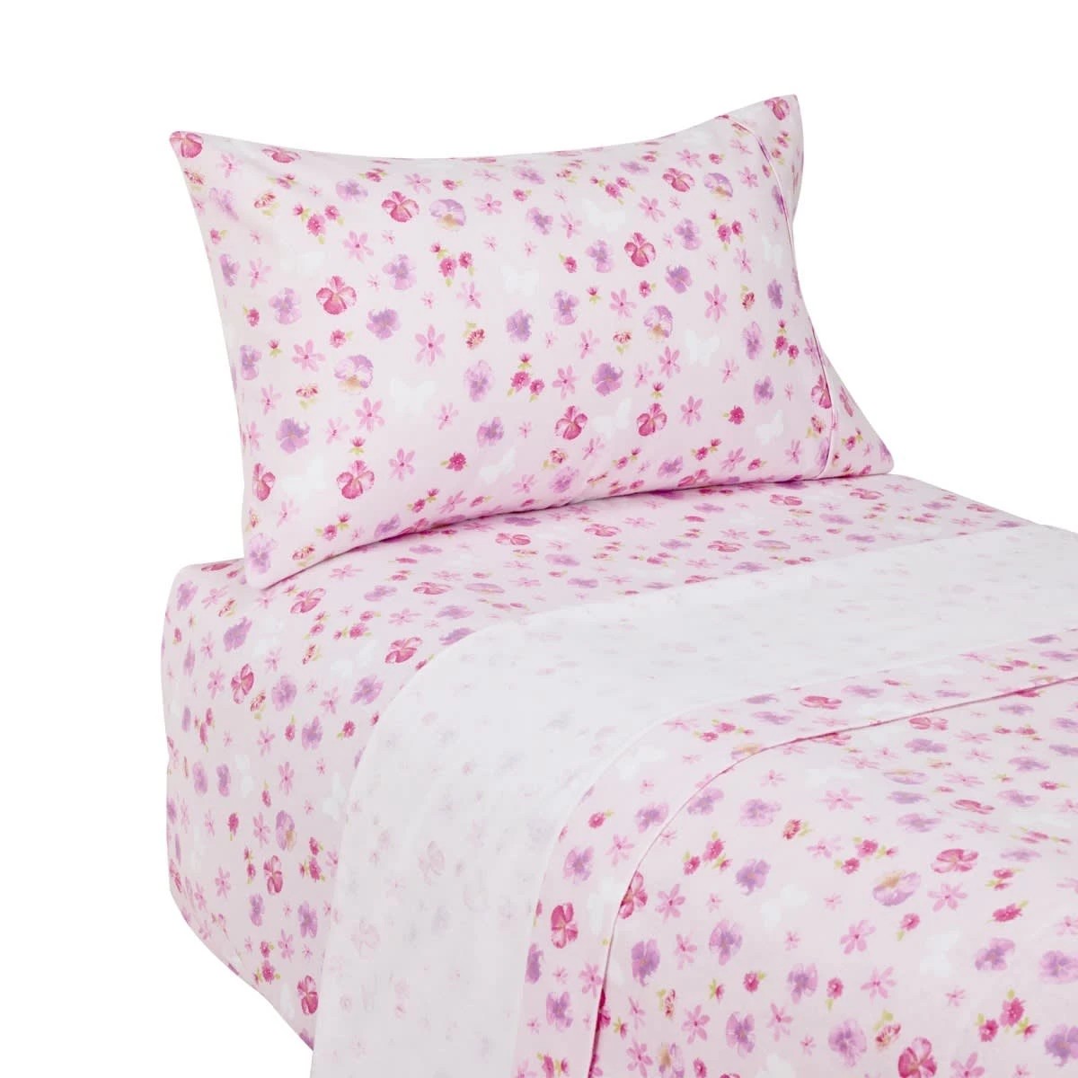 5 Floral Butterfly Cotton Flannelette Sheet Set - Single Bed, 5 of 7