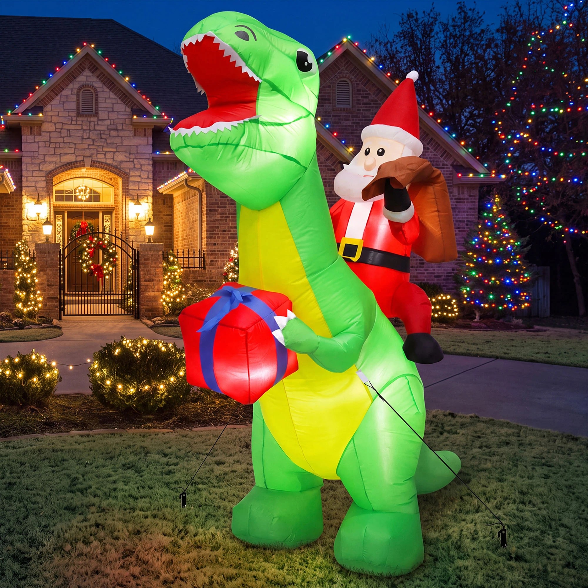 3 Santaco 2.2M Xmas Inflatable Decor Dinosaur, 3 of 7