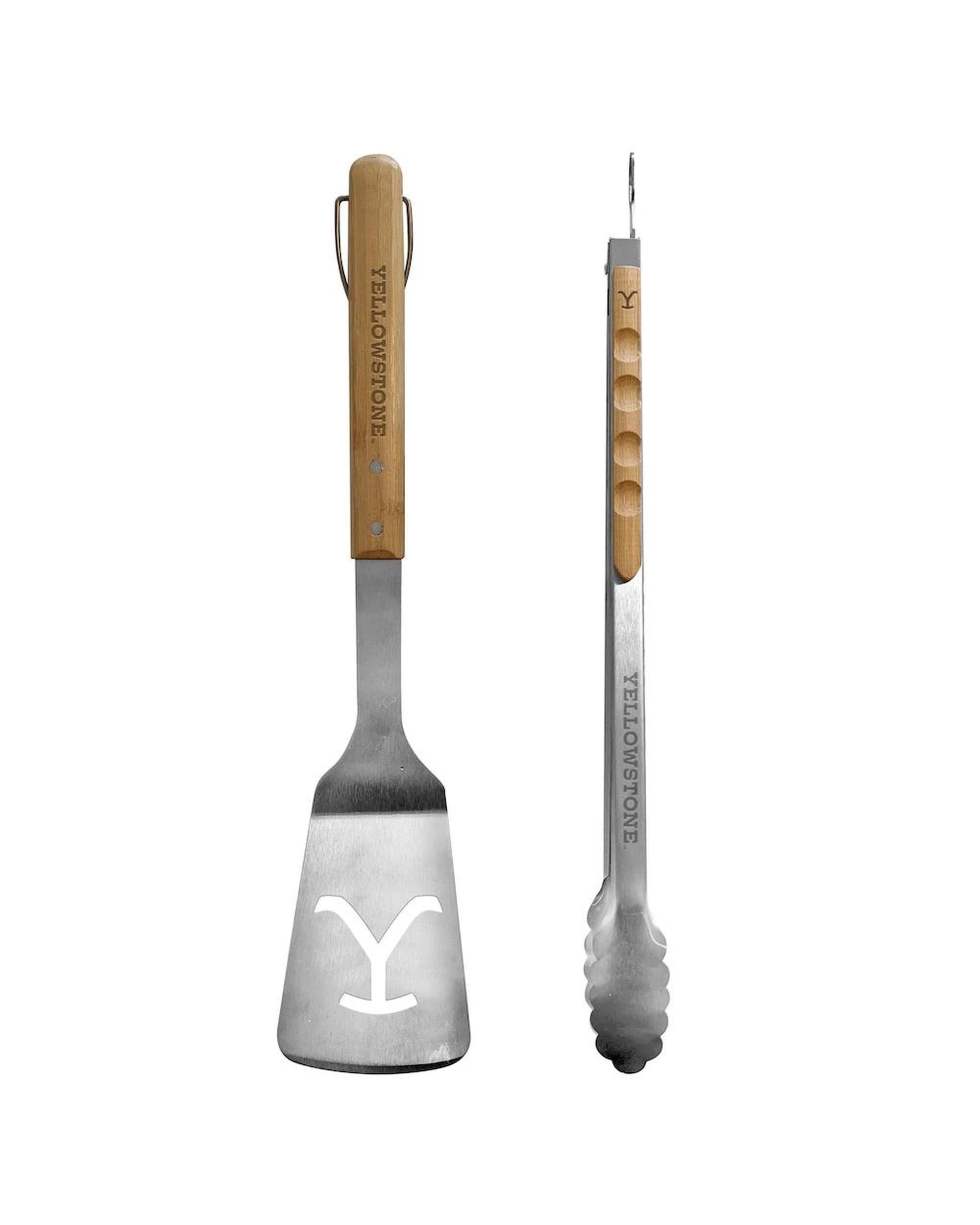 1 Proud Grill Company Yellowstone BBQ 2pc Tool Set  Spatula and Tongs, 1 of 10
