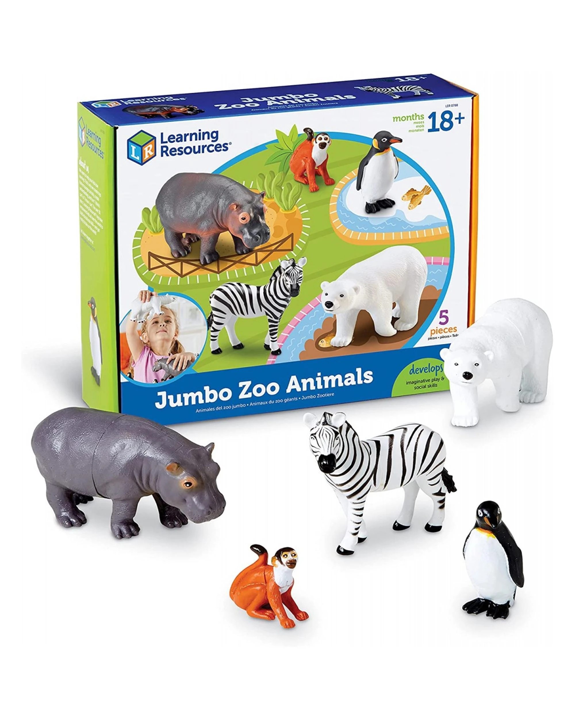 1 Learning Resources Jumbo Zoo Animals Set of 5, 1 of 6