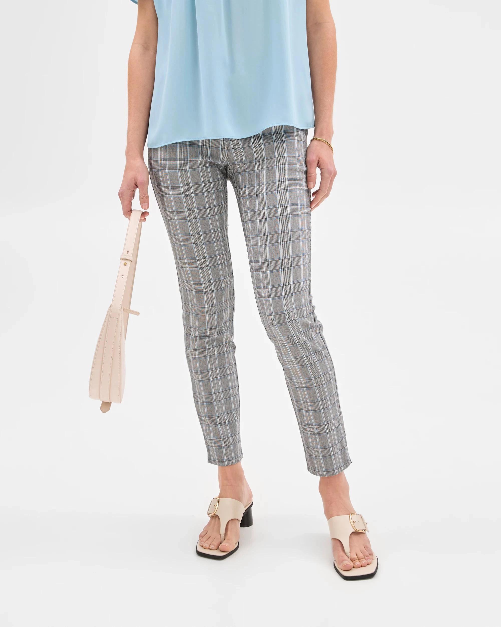 2 Preview Carrie Bengaline Ankle Length Skinny Pants GREY CHECK, 2 of 6