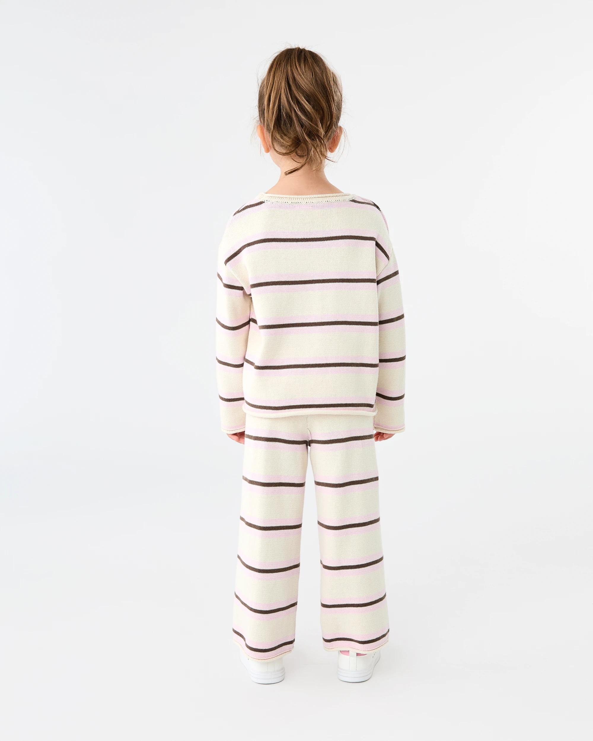 2 Top and Pants Knit Set Bge Stripe, 2 of 7