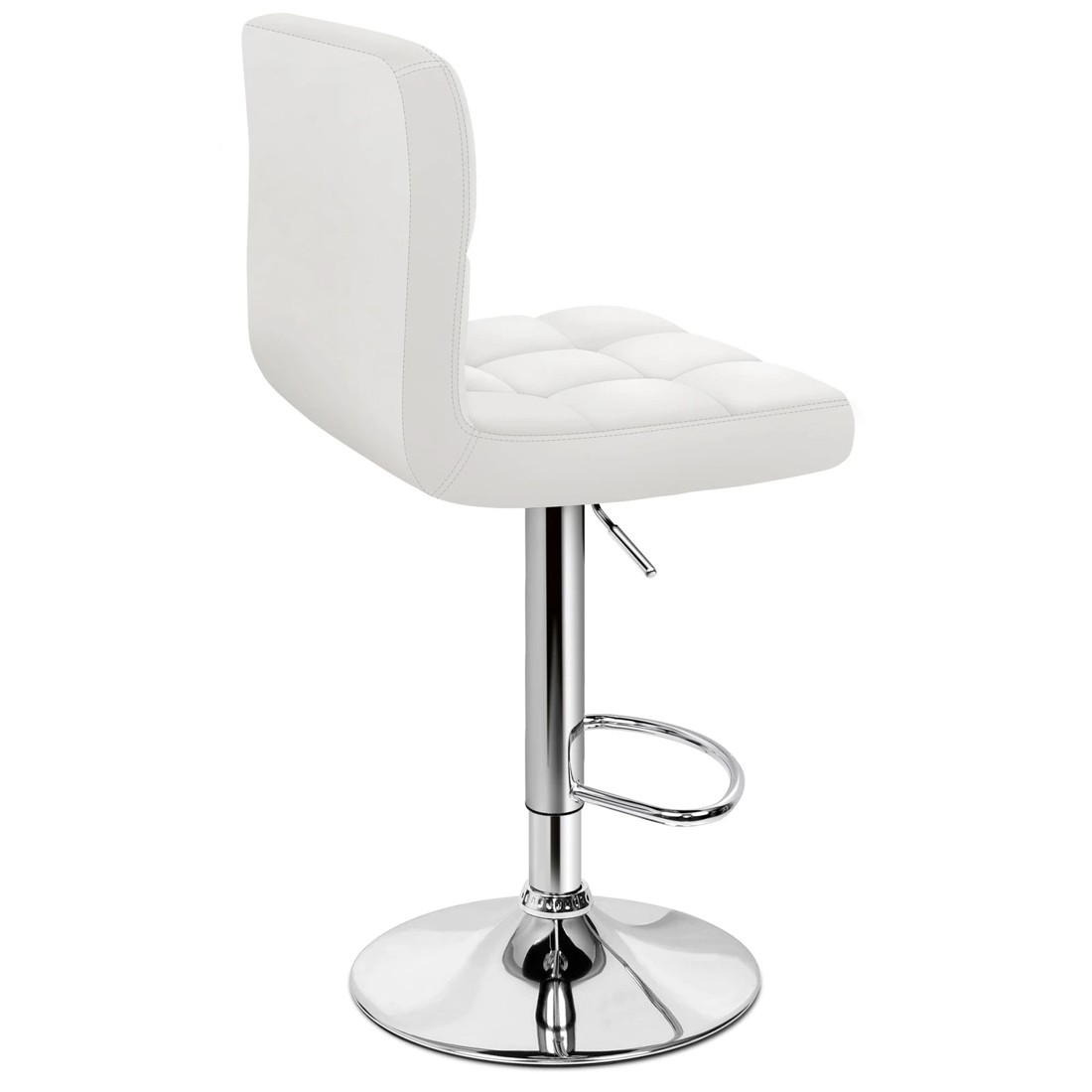 3 Alfordson 2x Bar Stools Ralph Kitchen Swivel Chair Leather Gas Lift - White, 3 of 9
