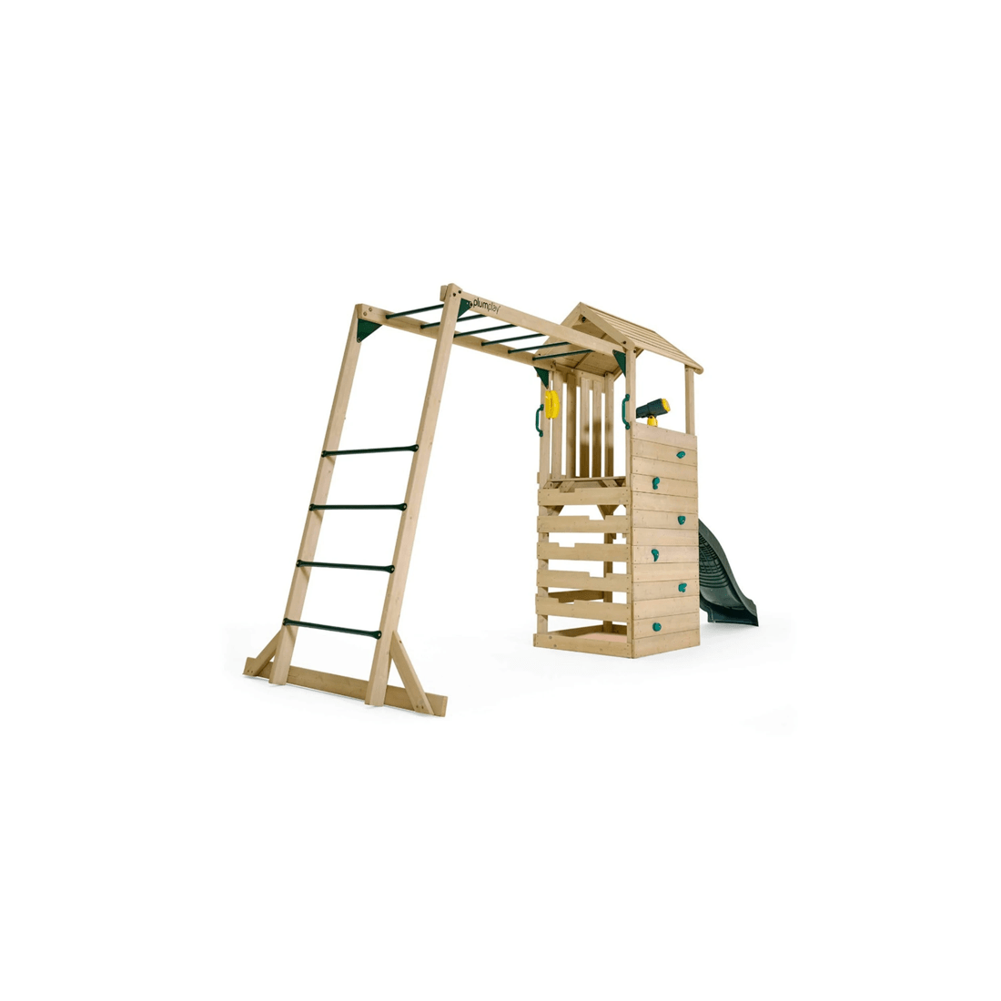 3 Plum Play Au Lookout Tower Playcentre Wooden Playset Monkey Bars Rock Wall
 - Multi, 3 of 5