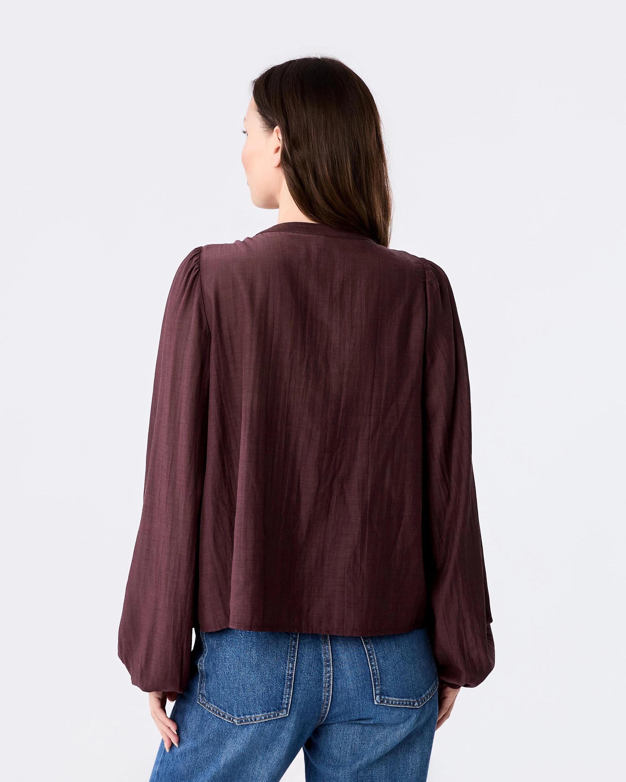 3 Long Sleeve Lace Trim Boho Top Fudge, 3 of 5