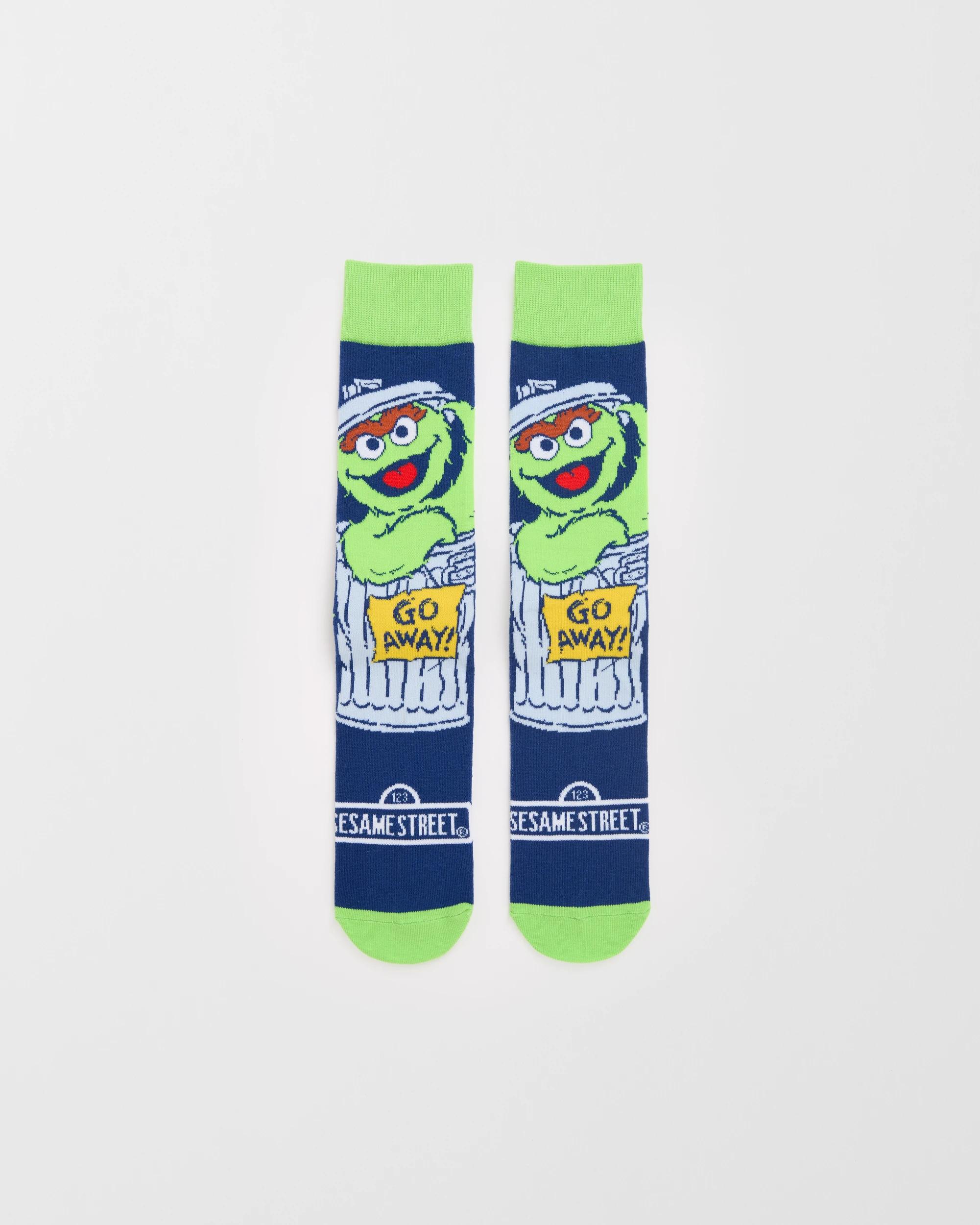 1 Swag Oscar The Grouch Crew Socks GREEN, 1 of 3