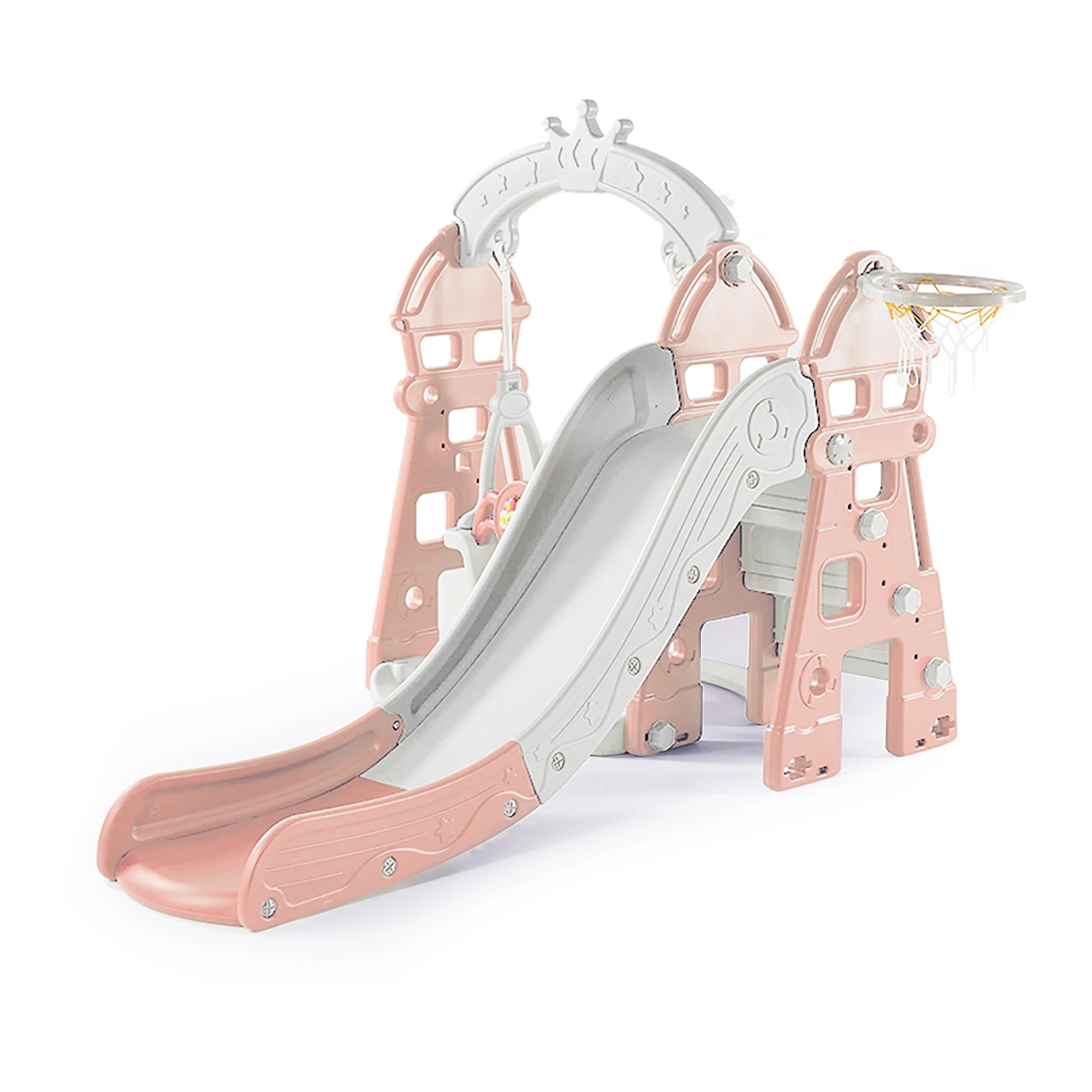 1 Bopeep 4in1 Kids Slide Swing Set - Pink, 1 of 6