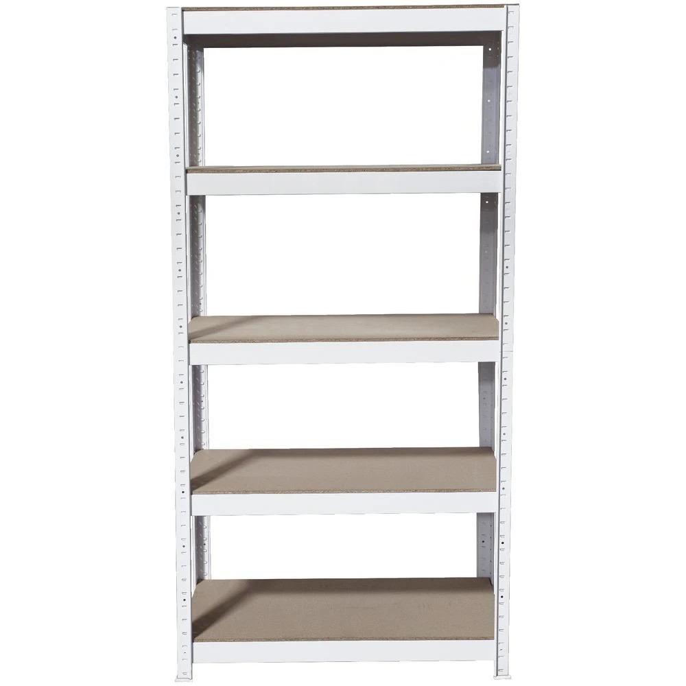 3 Cobalt 5 Shelf Metal Shelving Unit White Shelves Home Office Storage, 3 of 9