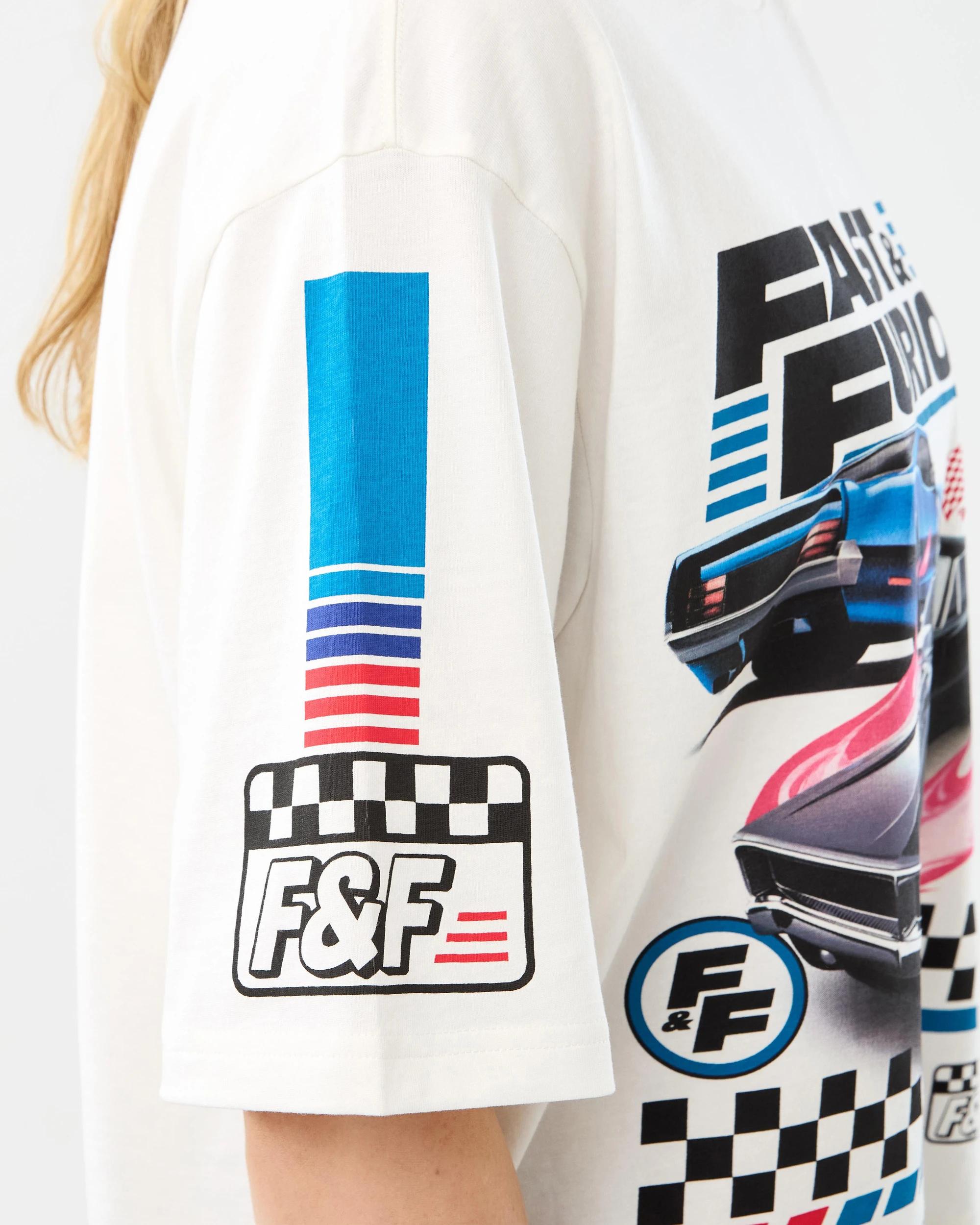 6 Fast & Furious License Short Sleeve Oversized Chopped T-shirt Ffwomens, 6 of 8