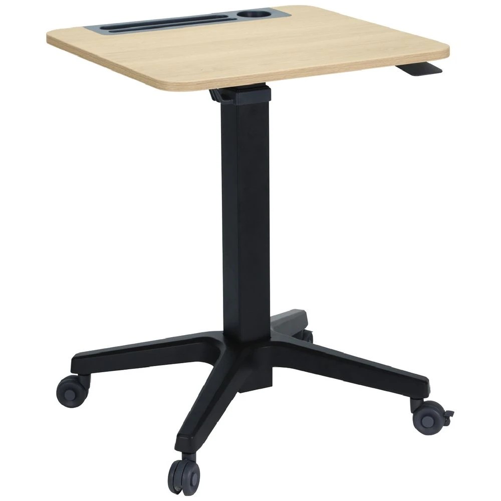 1 Height Adjustable Portable Desk or Lectern Oak/Black Desks, Tables and Workstations, 1 of 4