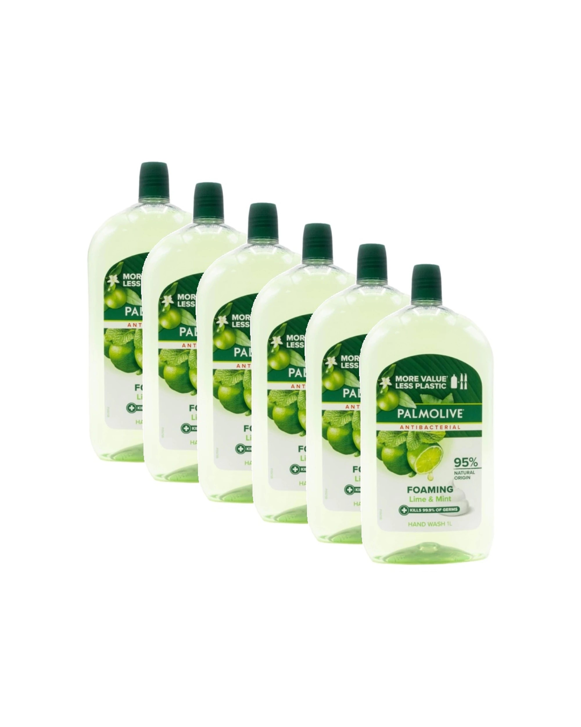 1 Palmolive 6PK Naturals Nourishing Foaming Hand Wash Refill Bottle Lime And Mint 1L - Multi, 1 of 3