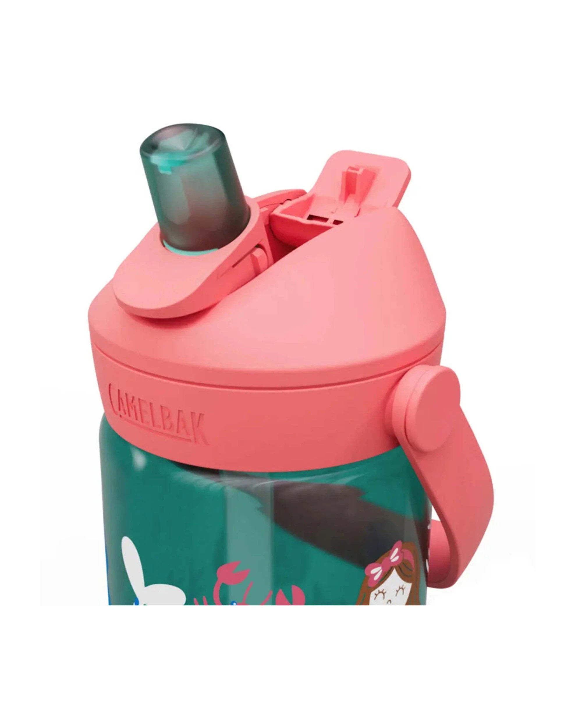 3 CamelBak Kids Thrive Flip Straw 400ml Drink Bottle Leakproof Mermaid Friends - Green, 3 of 4