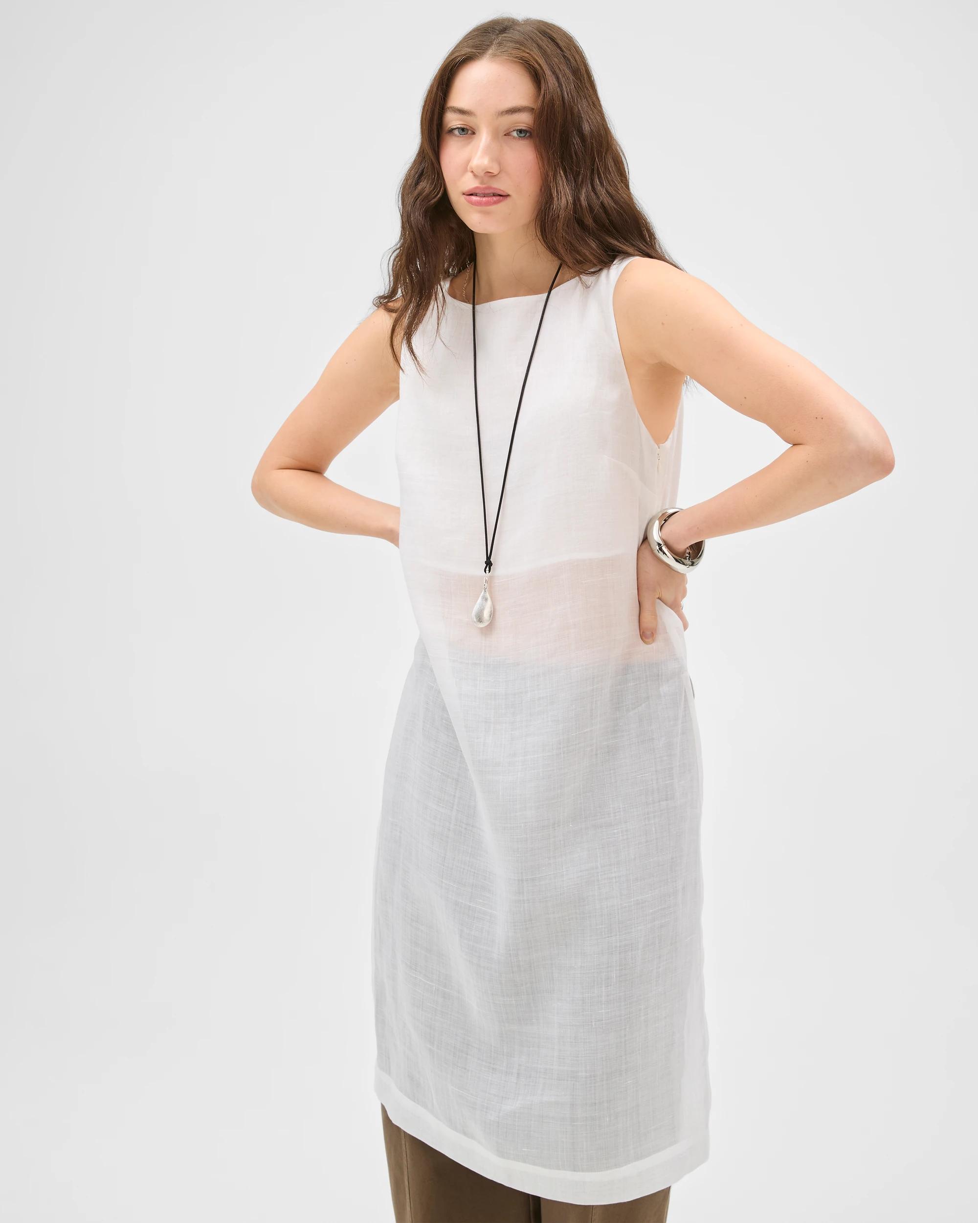 3 Lily Loves Sheer Tunic Top PALE OAT, 3 of 7