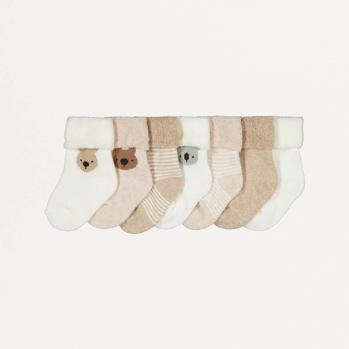 1 7 Pack Cotton Terry Socks Bge Aus, 1 of 2