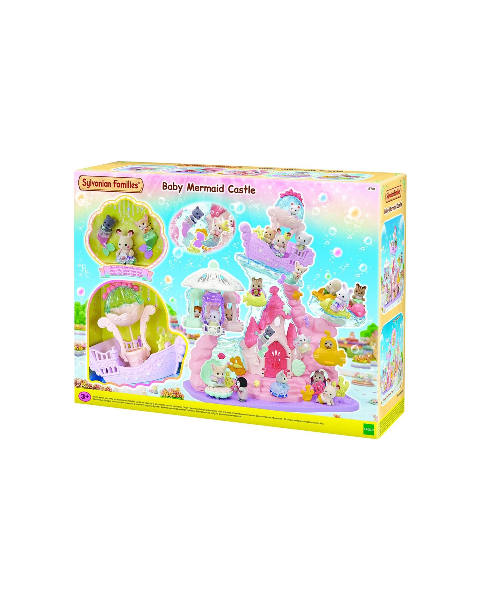 5 Sylvanian Families Baby Mermaid Castle Kids Miniature Doll Figure Toy Set 3 Years Plus - Multi, 5 of 7