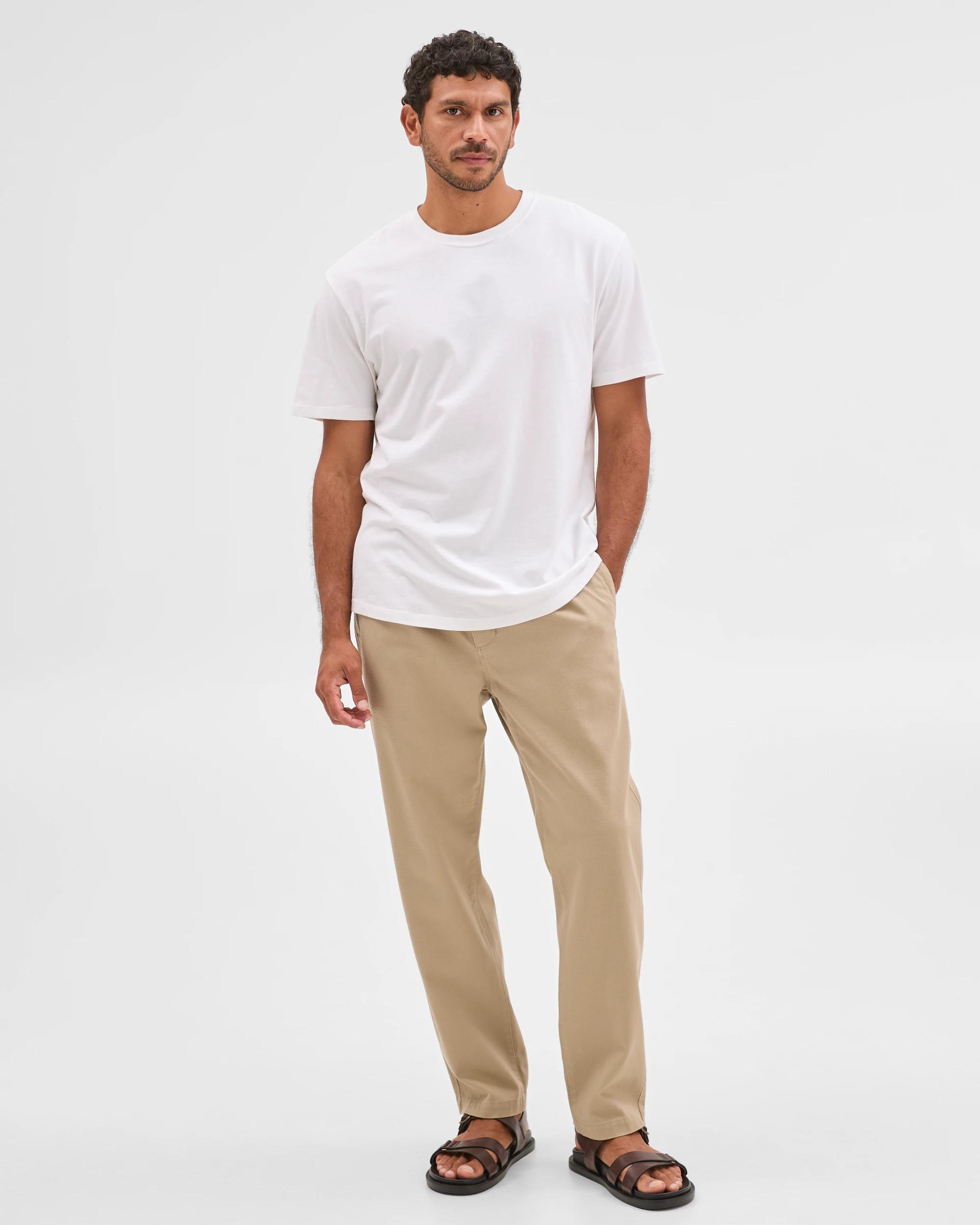 4 Target Man Australian Cotton Pleated Textured Chino Pants NEUTRAL, 4 of 8