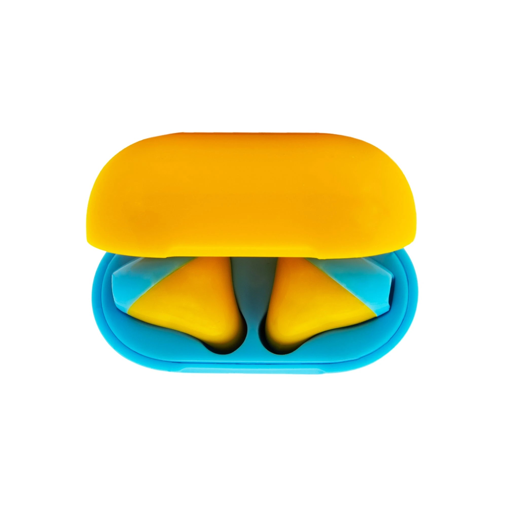 3 MokiPods Mini TWS Earphones for Kids, Volume Limited 85 dB - Blue/Yellow - Multi, 3 of 4