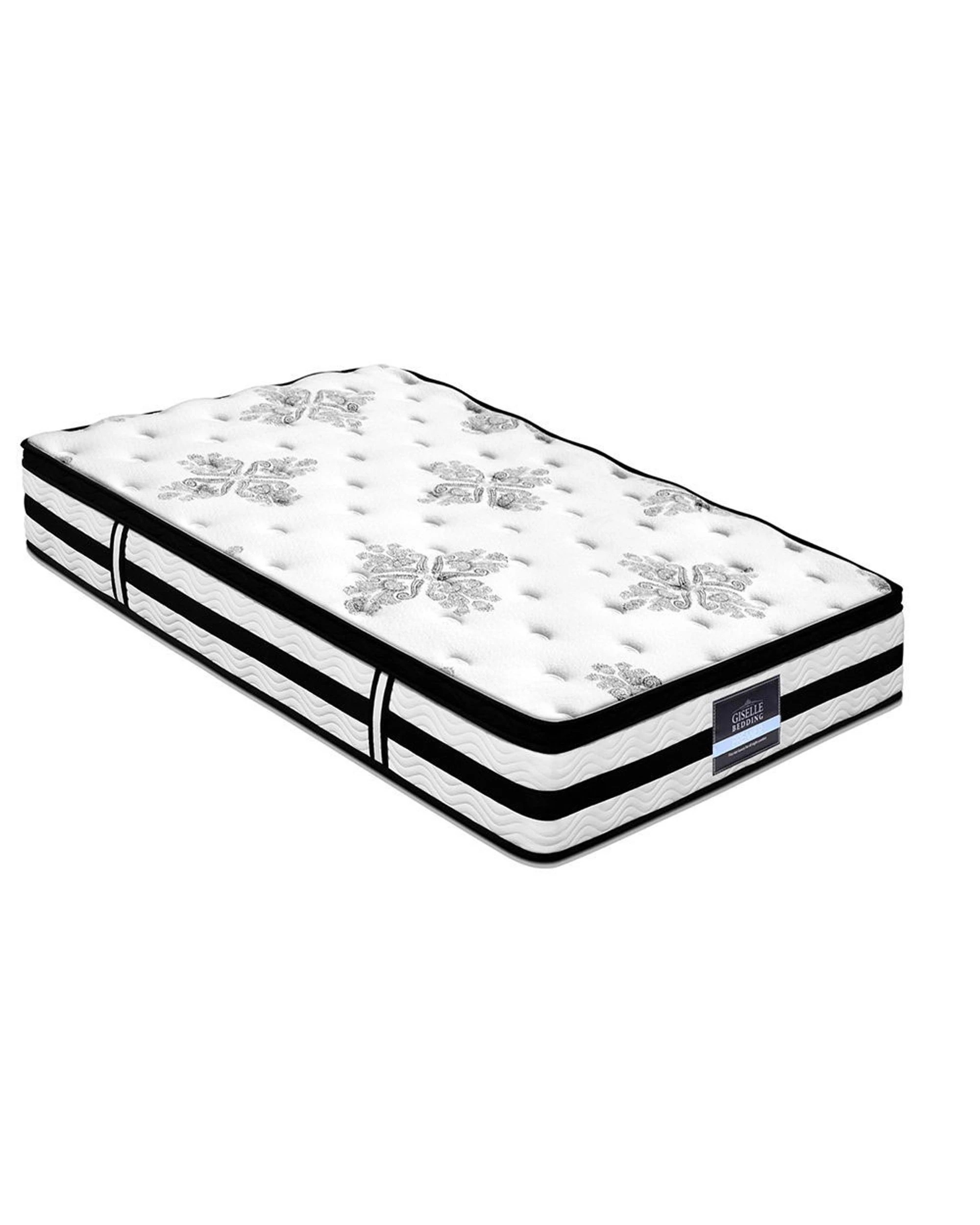 1 Giselle Bedding 34cm Mattress Euro Top Pocket Spring King Single - King Single Bed - Multi, 1 of 5