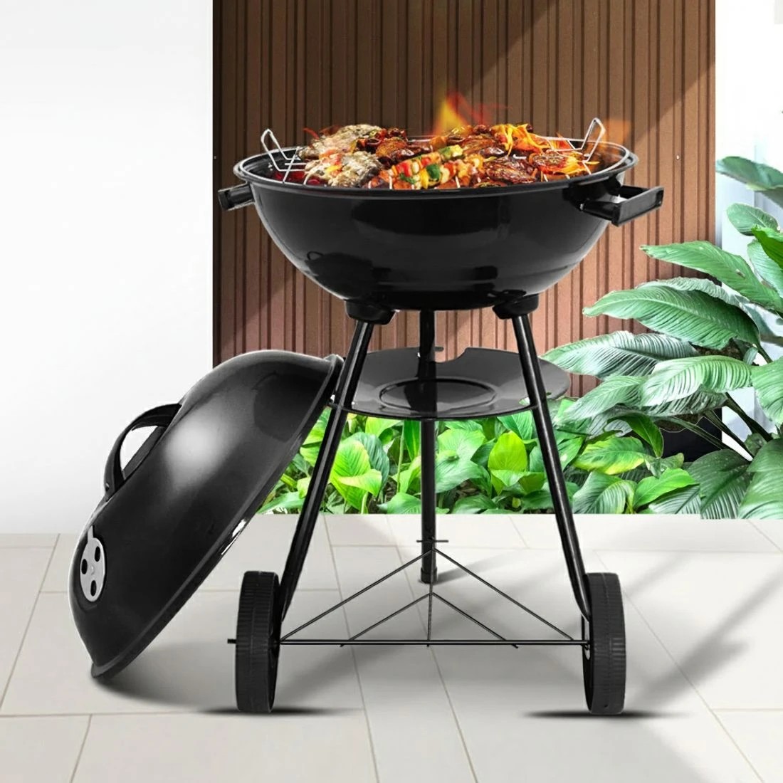 7 Grillz BBQ Grill Smoker - Black, 7 of 7