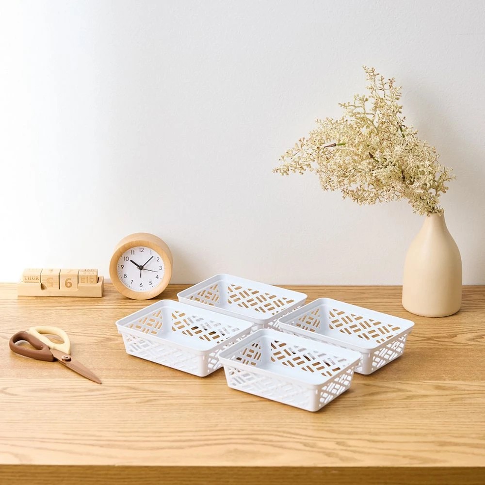 2 Keji Small Storage Tray 800mL 4 Pack White, 2 of 8