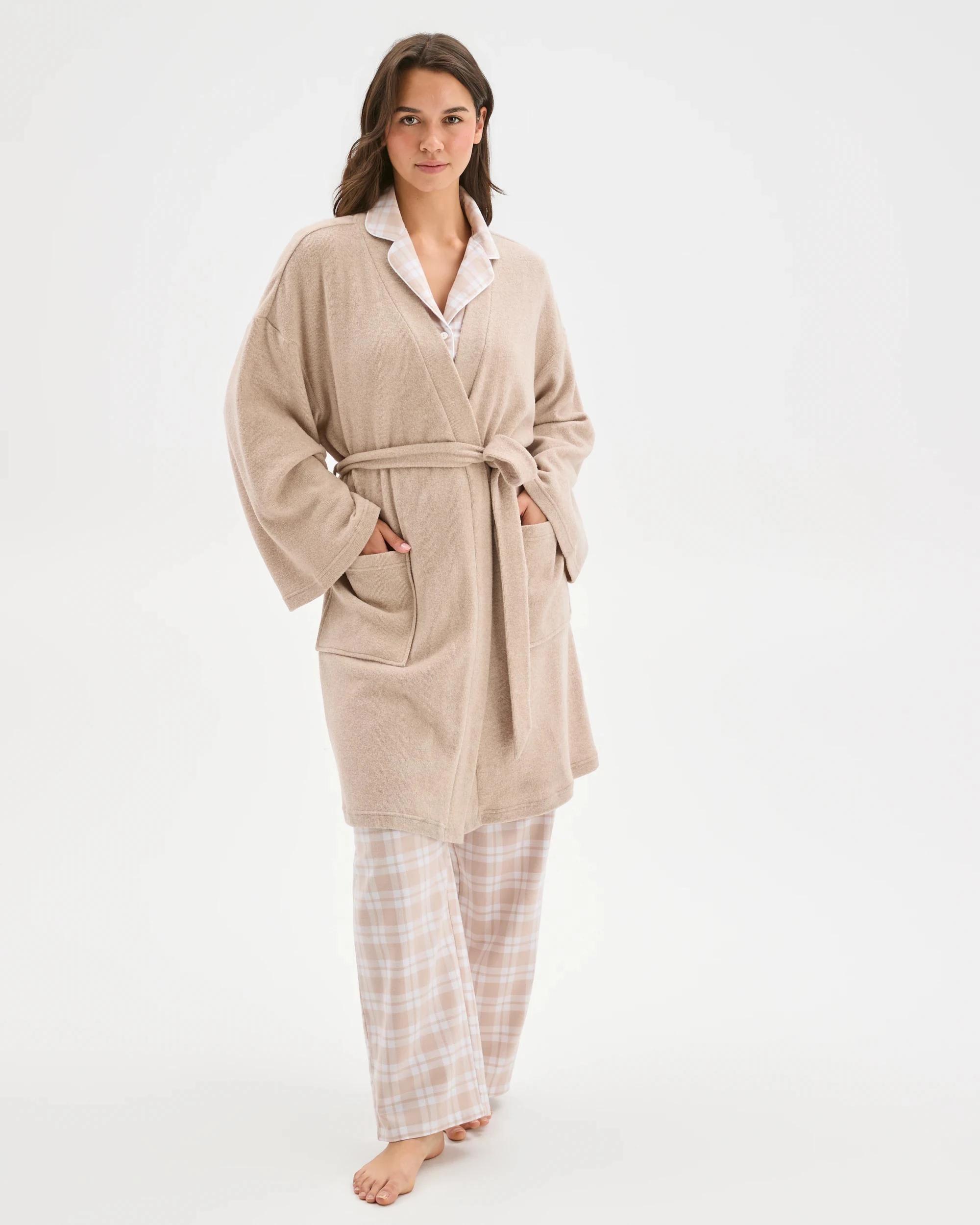 1 Target Woman Cosy Short Sleep Robe MUSHROOM, 1 of 6