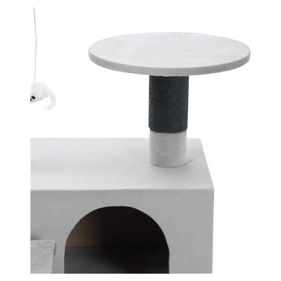 3 Paws & Claws Catsby 134cm Hamilton Cat House Scratch Post Tower Furniture - Grey, 3 of 9