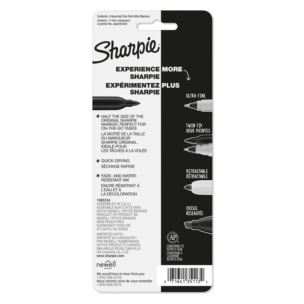 5 Sharpie Mini Permanent Markers Assorted 4 Pack, 5 of 5