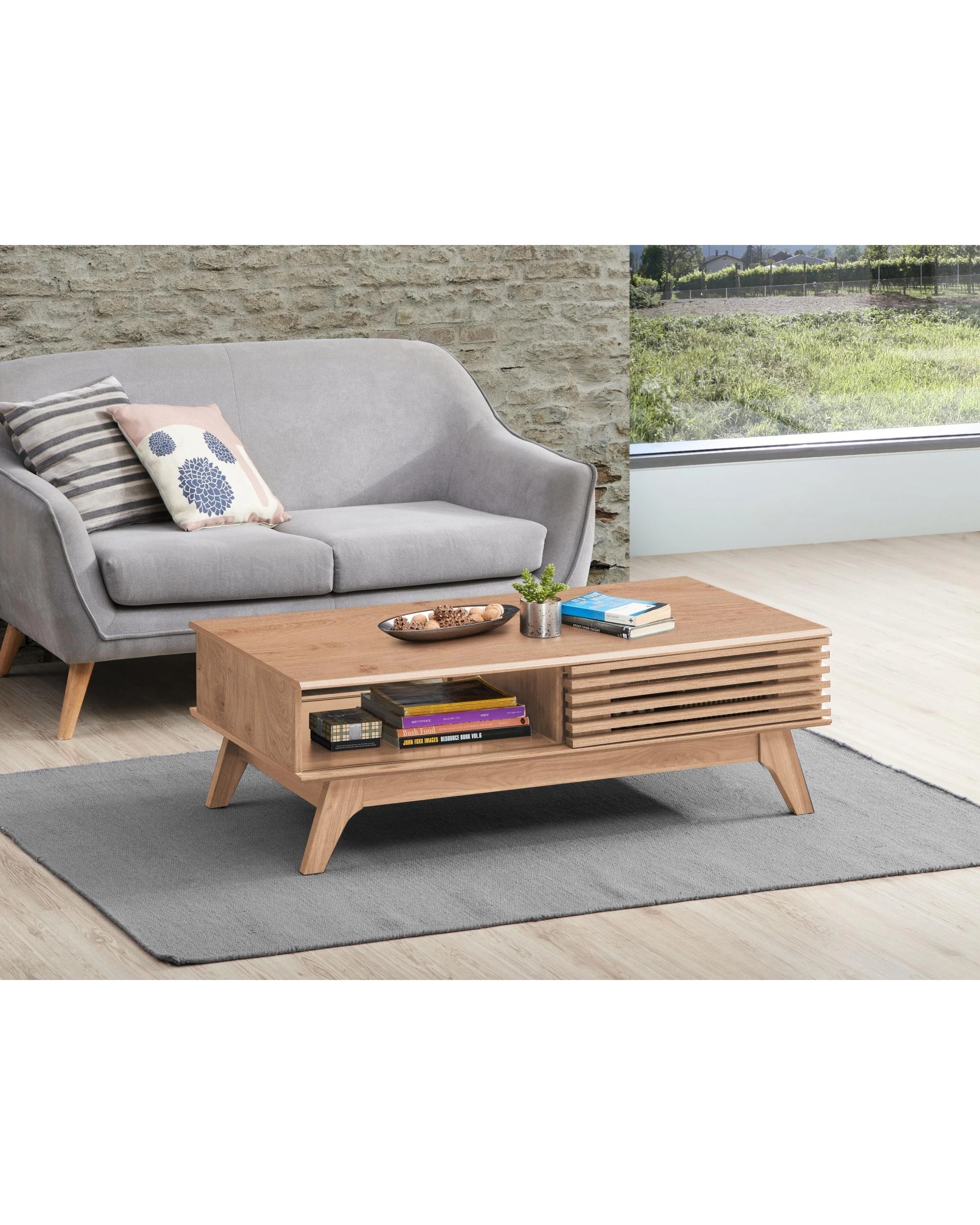 2 Kodu Coffee Table 2 Doors Oak - Natural, 2 of 3