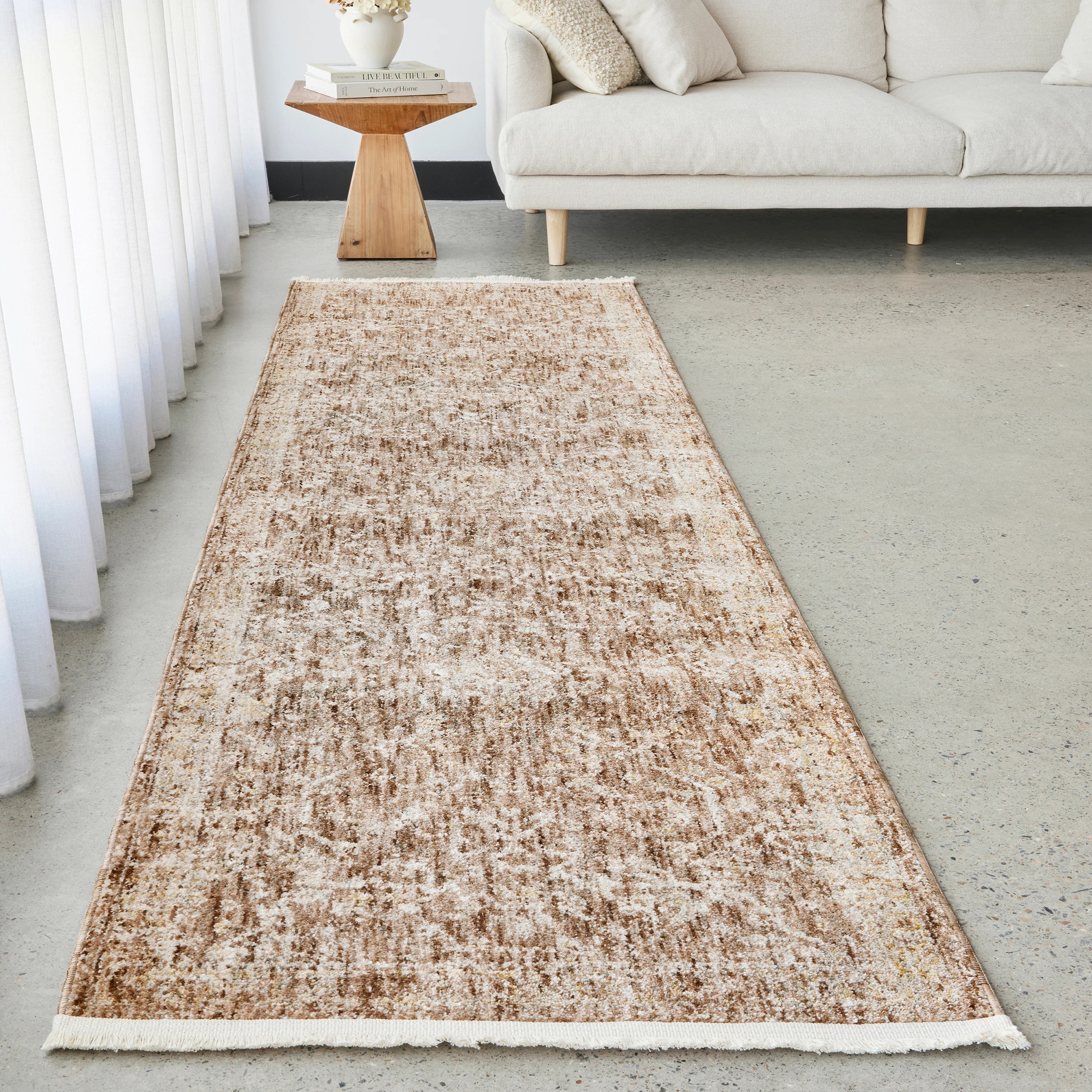 1 Common Ground Rugs Aegean Alvin 400x80cm - Large Runner Rug - Brown, 1 of 8