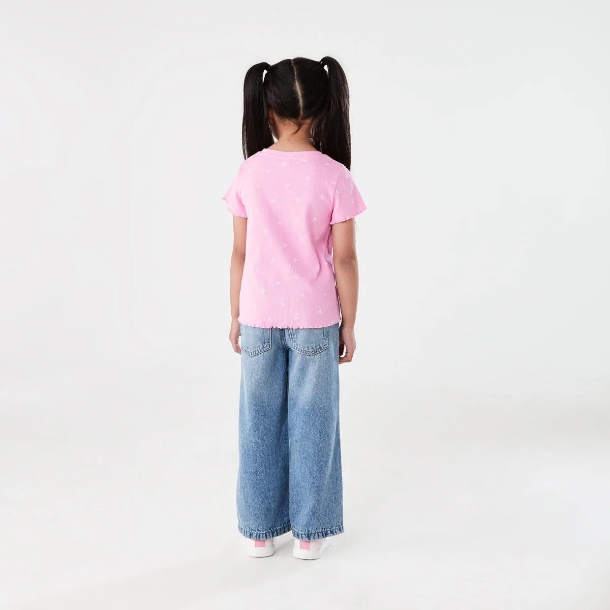 7 Short Sleeve Rib T-shirt CUTE BOWS PRISMATIC PINK, 7 of 7