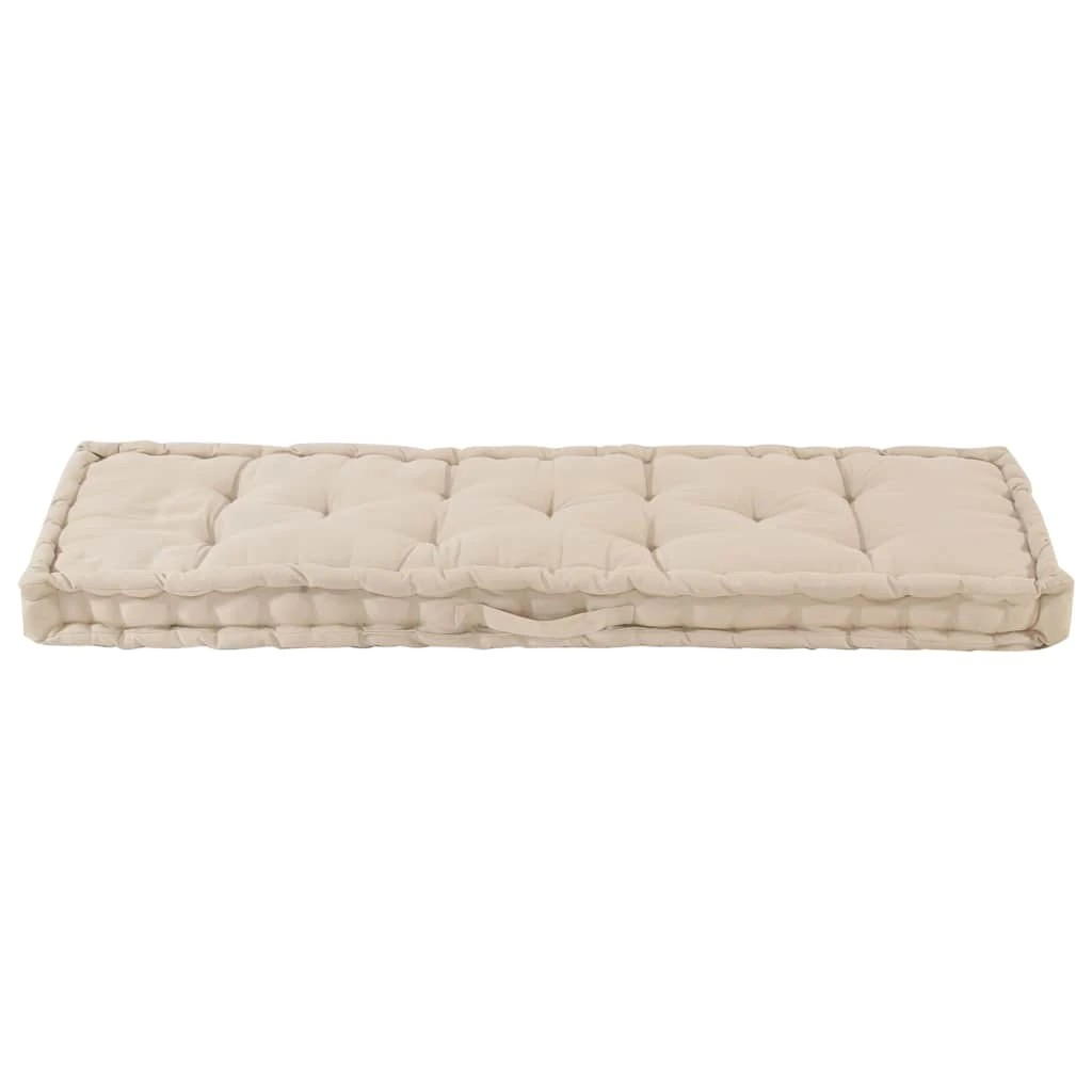 3 vidaXL Pallet Floor Cushion Cotton - Beige, 3 of 6