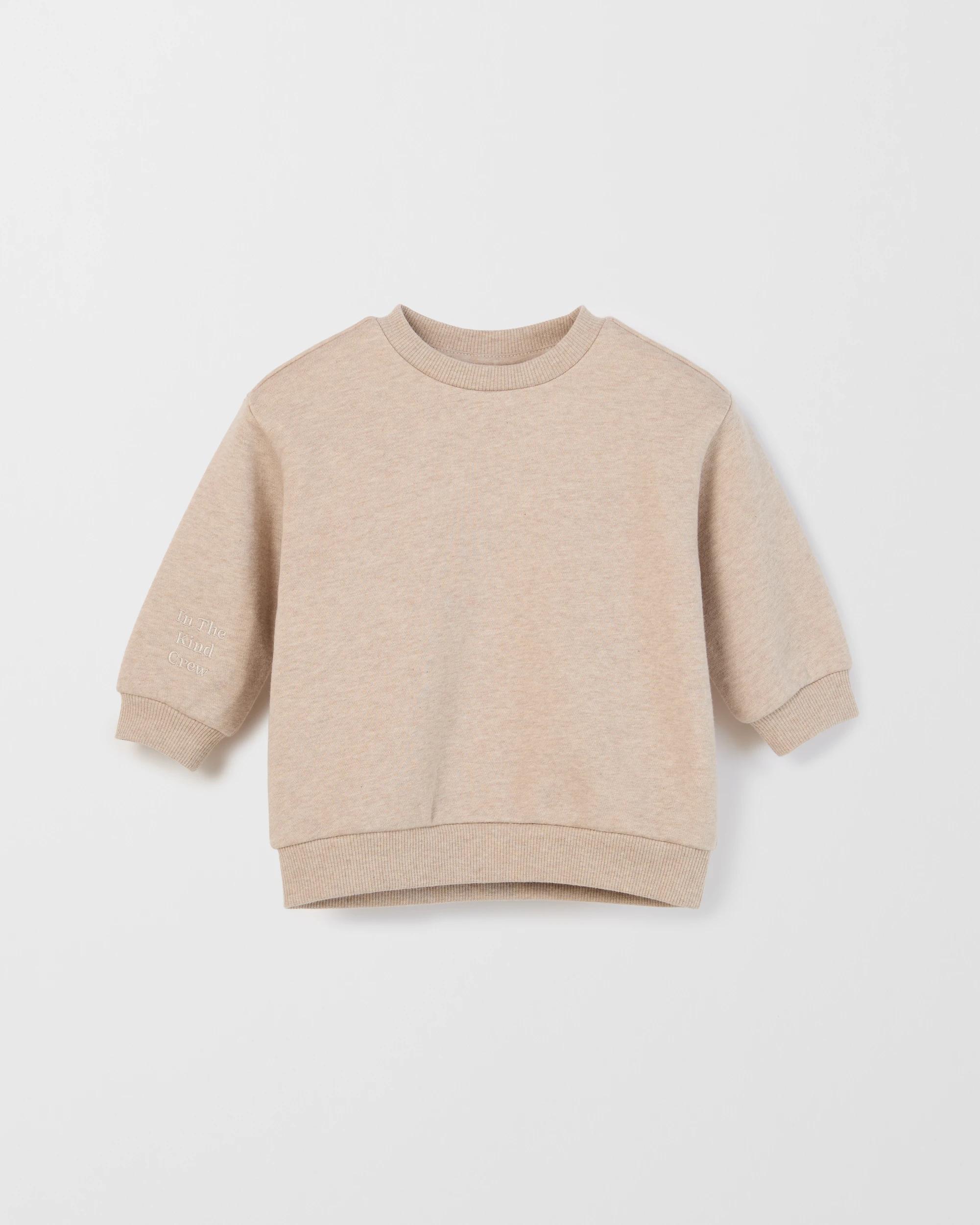 1 Target Baby Baby Australian Cotton Blend Fleece Plain Jumper TAUPE MARLE, 1 of 1