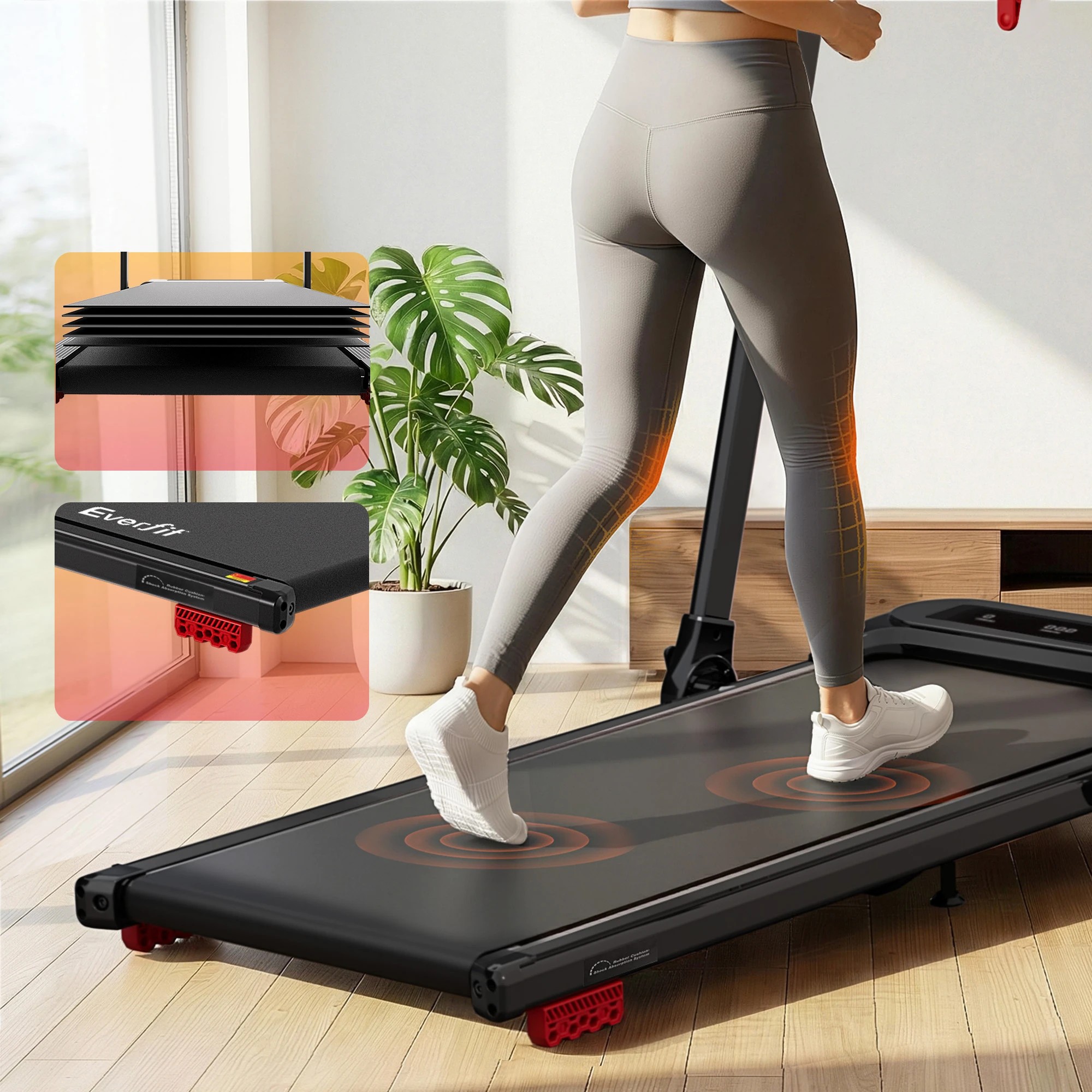 8 Everfit 3 in1 Treadmill Electric Walking Pad with Incline Foldable for Home Gym - Black, 8 of 10