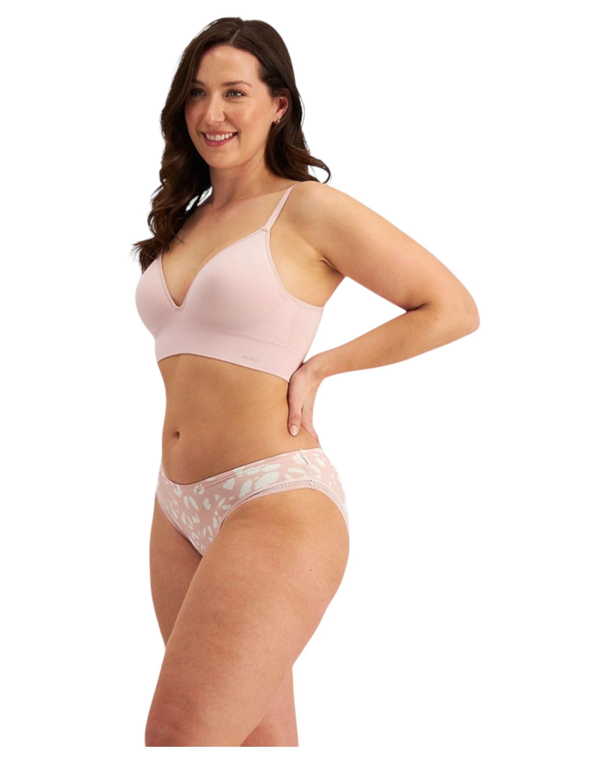 3 Jockey 3 Pack Womens Parisienne Delicate Bikini Underwear PINK/WHITE, 3 of 4