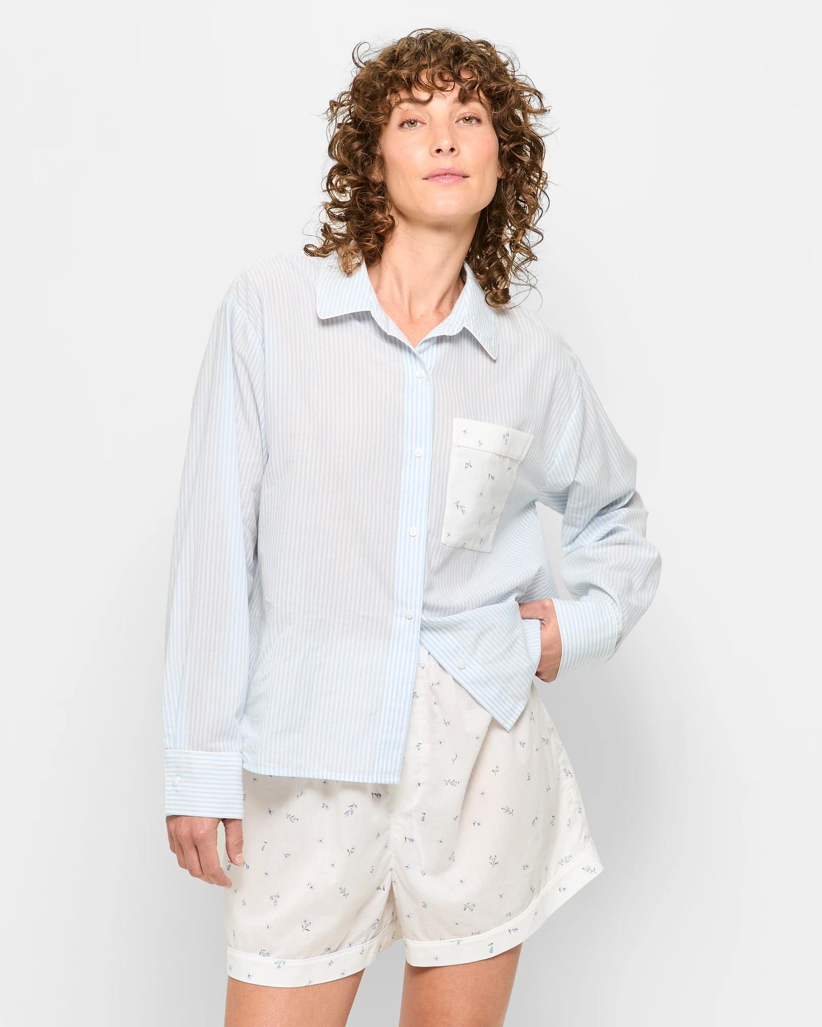 1 Target Australian Cotton Poplin Print Pyjama Set BLUE DITSY, 1 of 5