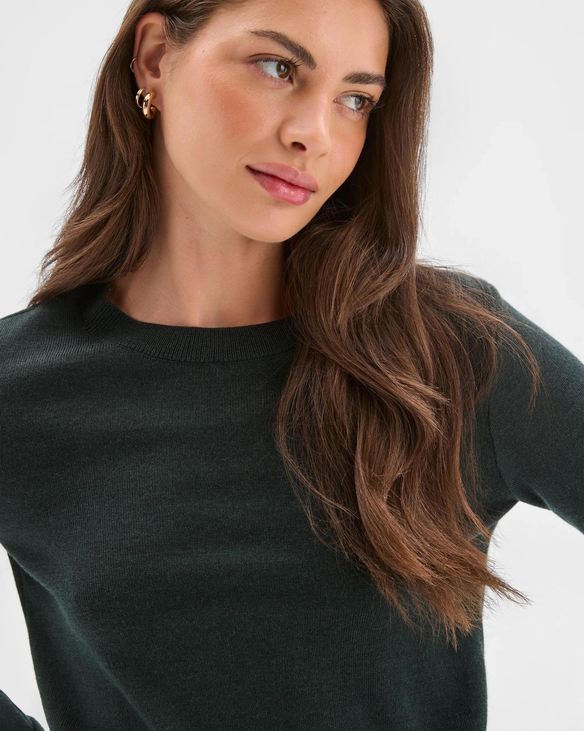 4 Target Petites Petites Australian Merino Wool Crew Neck Sweater MIDNIGHT JADE, 4 of 6