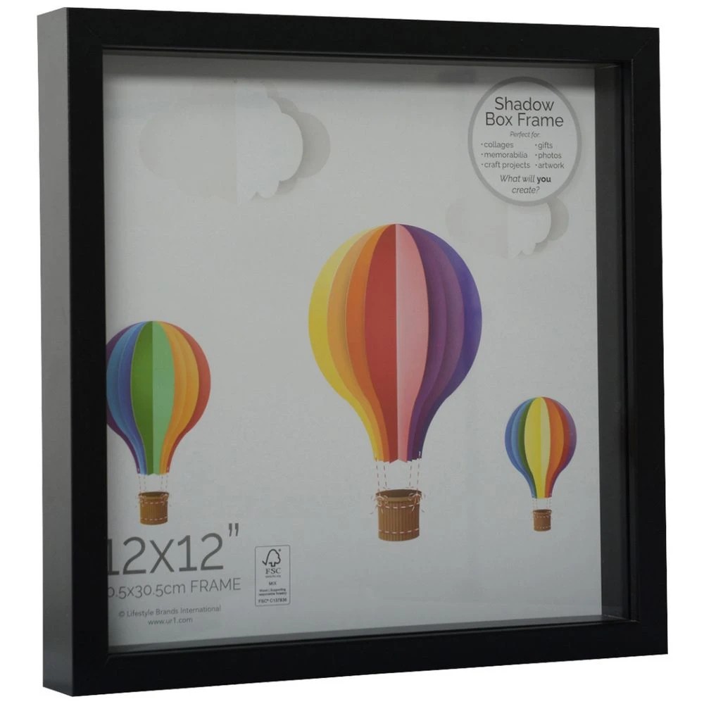 1 Hampton 12x12" Shadow Box Black, 1 of 4