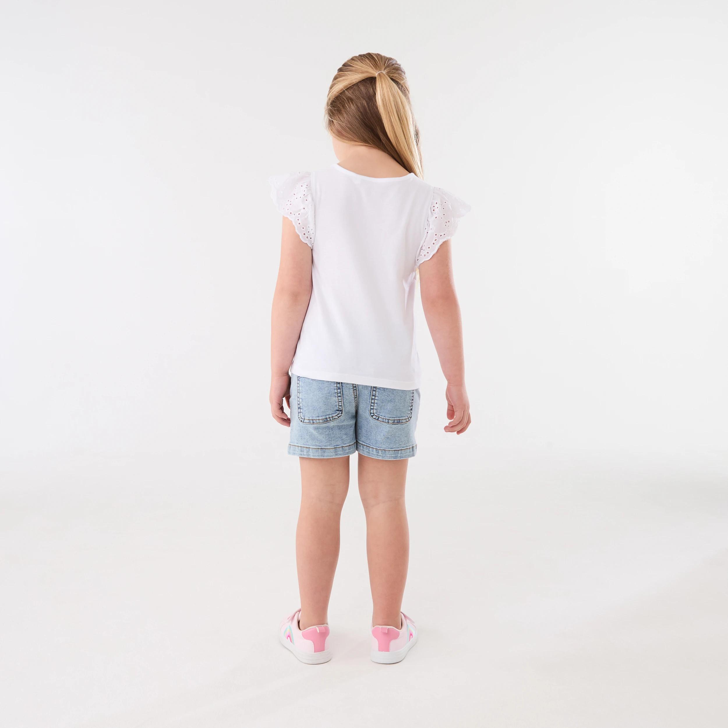 6 Broderie Frill Sleeve T-shirt White, 6 of 6